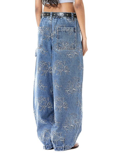 Thread Work Balloon Jeans