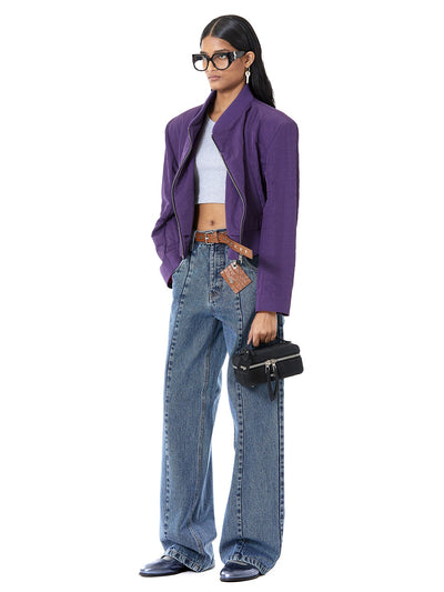 Half & Half Wide Leg Split Jeans