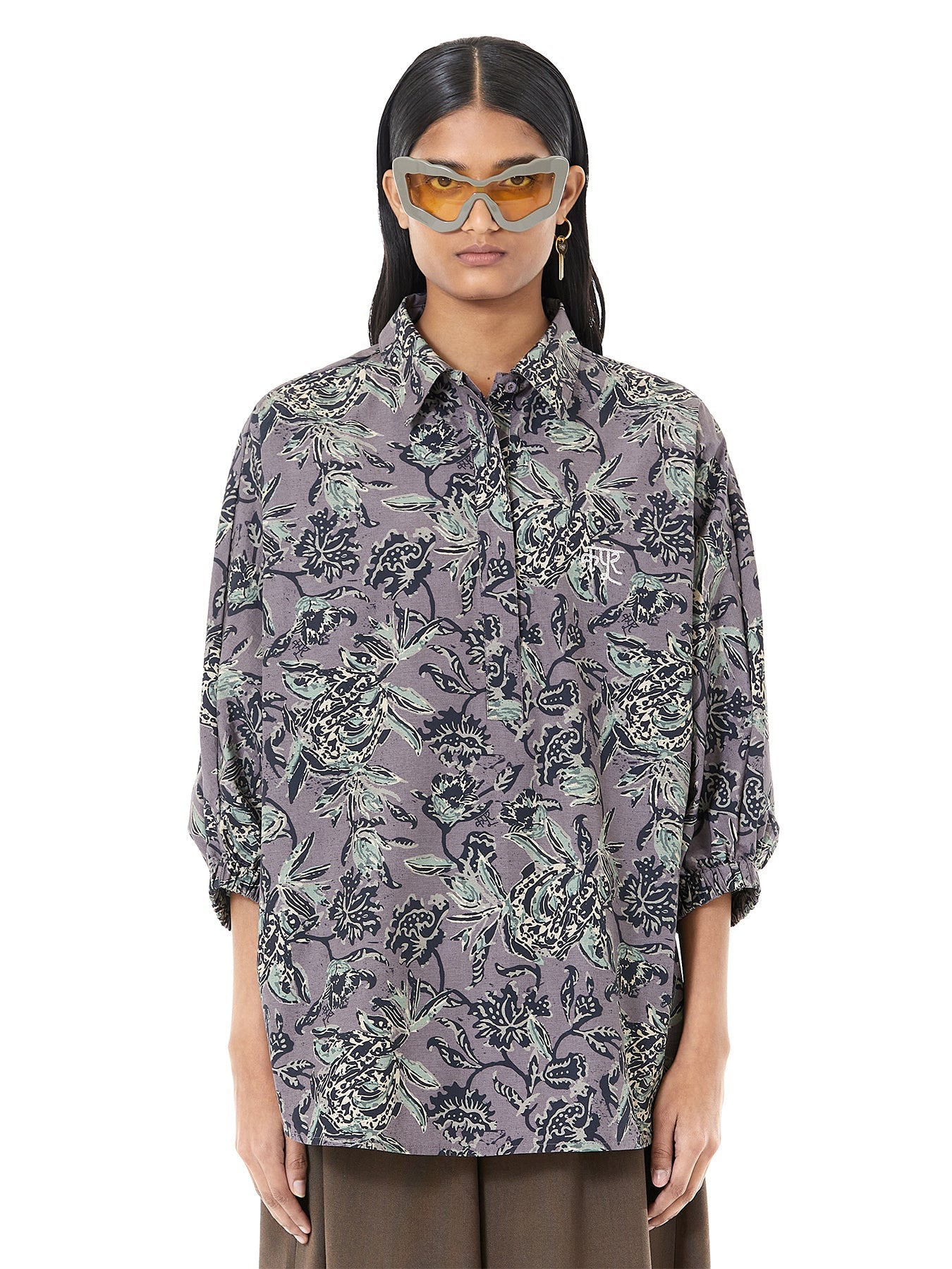 Ajrakh Print Polo Batwing Shirt