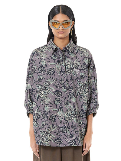 Ajrakh Print Polo Batwing Shirt