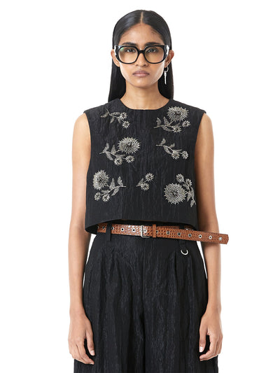 Cropped Tie-up Gilet