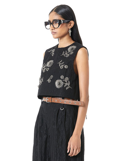 Cropped Tie-up Gilet