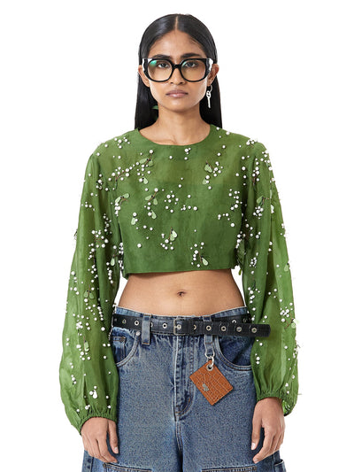 Handcrafted Jasmine Cropped blouse