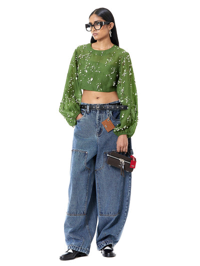 Handcrafted Jasmine Cropped blouse