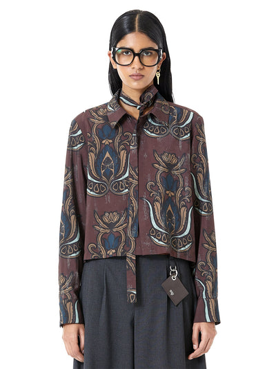 Cropped Mughals Satin Shirt