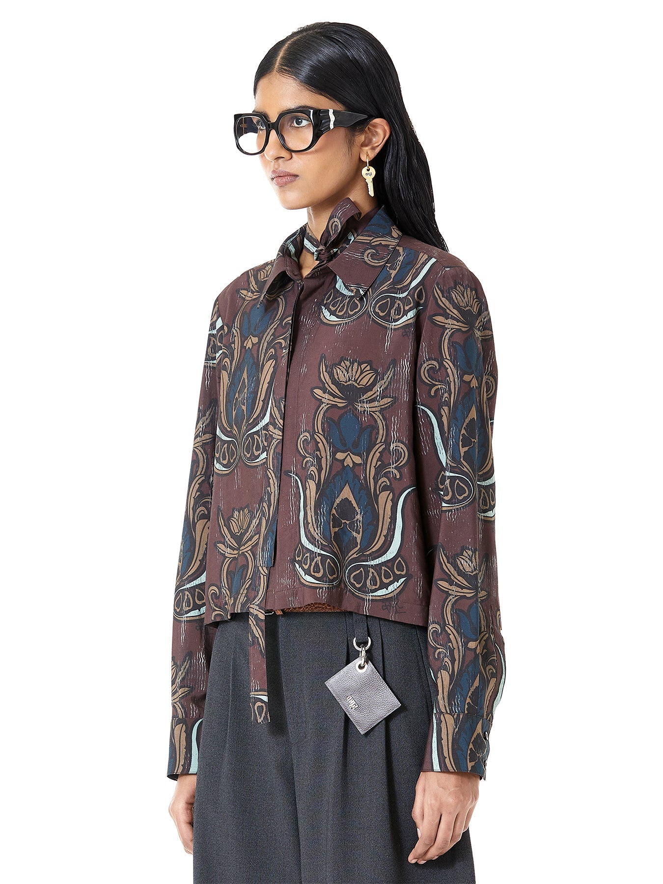 Cropped Mughals Satin Shirt