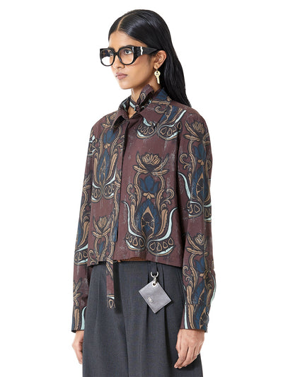 Cropped Mughals Satin Shirt