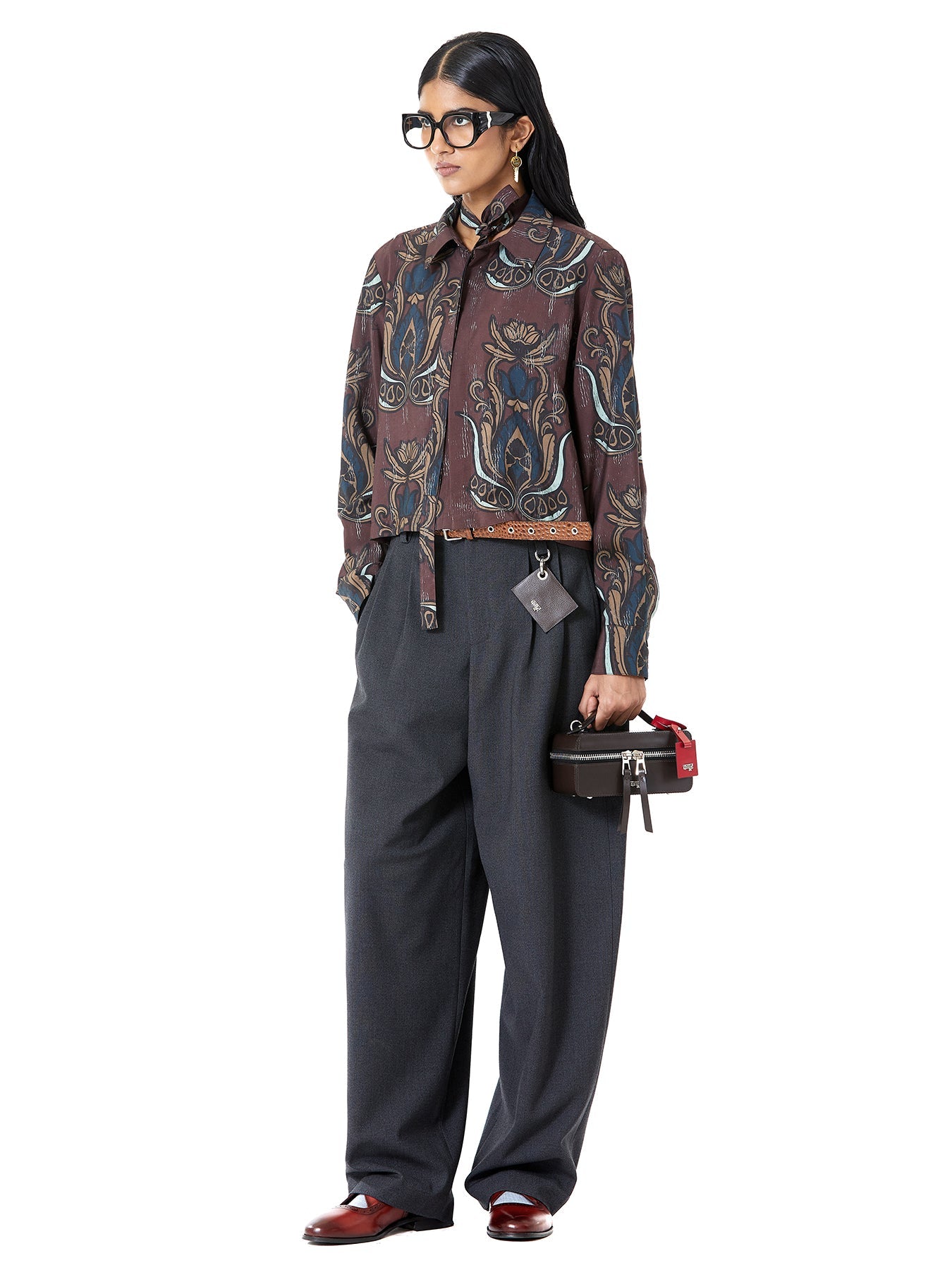 Cropped Mughals Satin Shirt