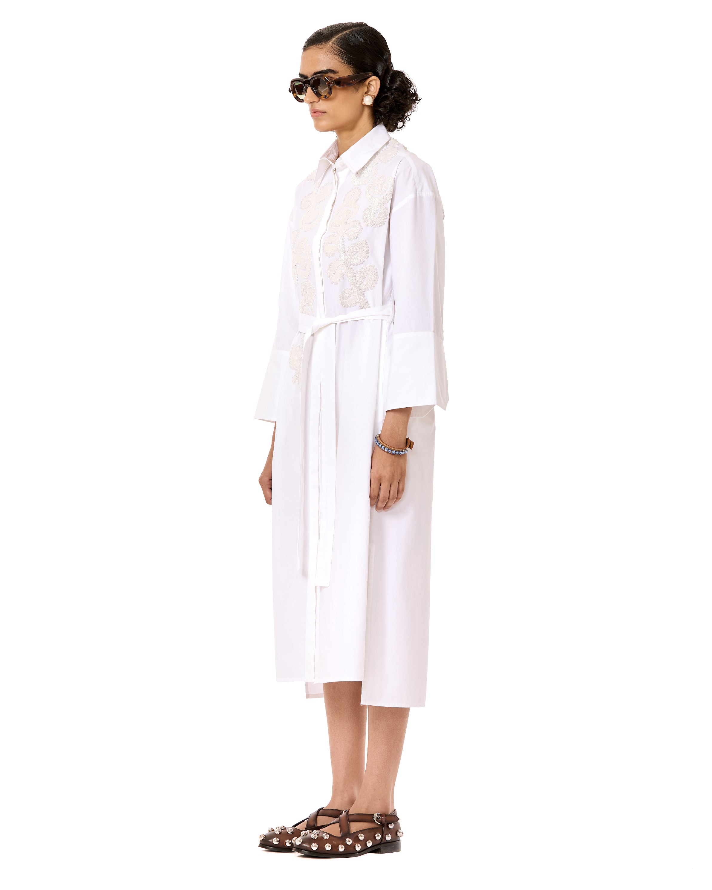 Handcrafted Belted Shirt Dress