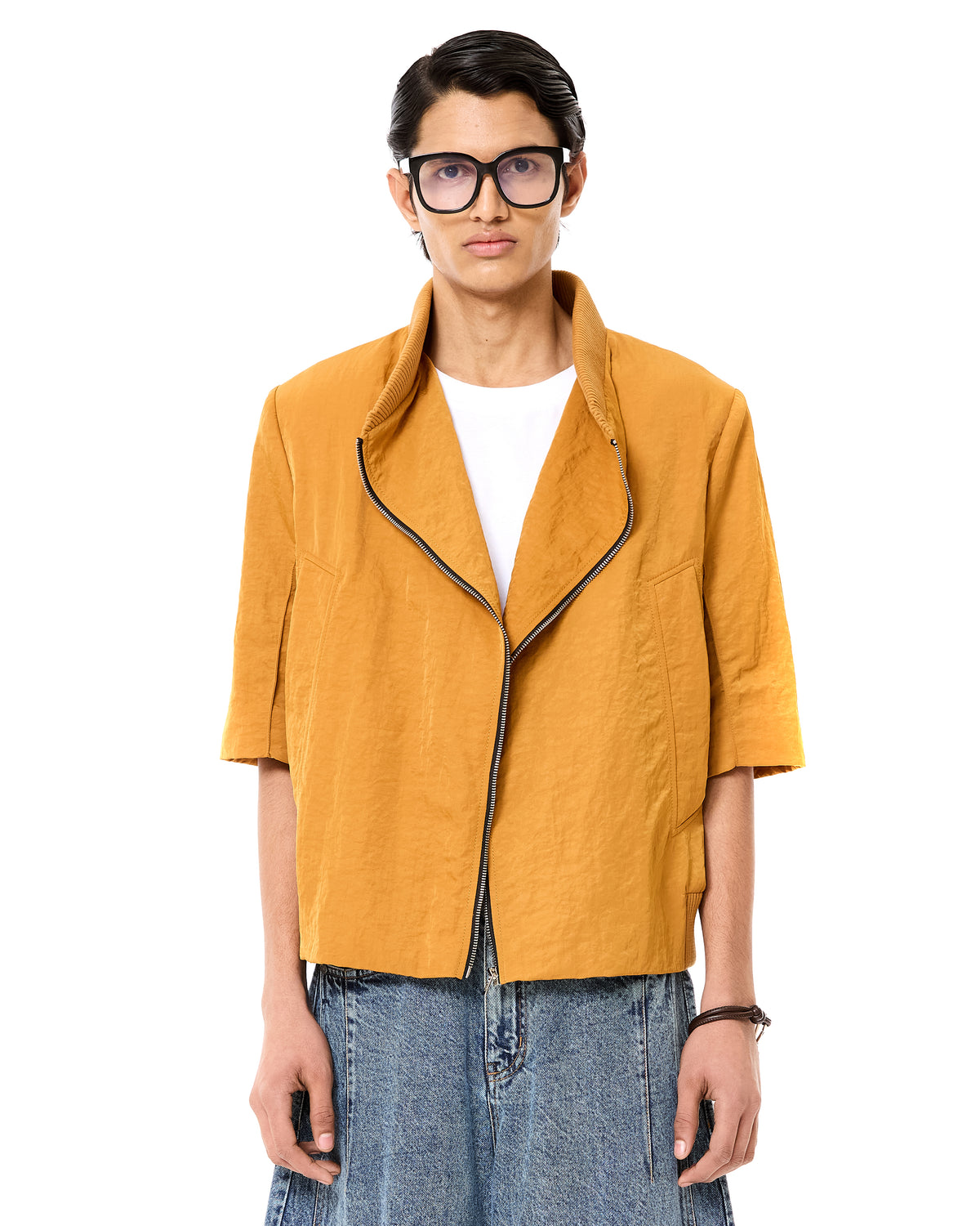 Expanded Half Sleeves Bomber Jacket