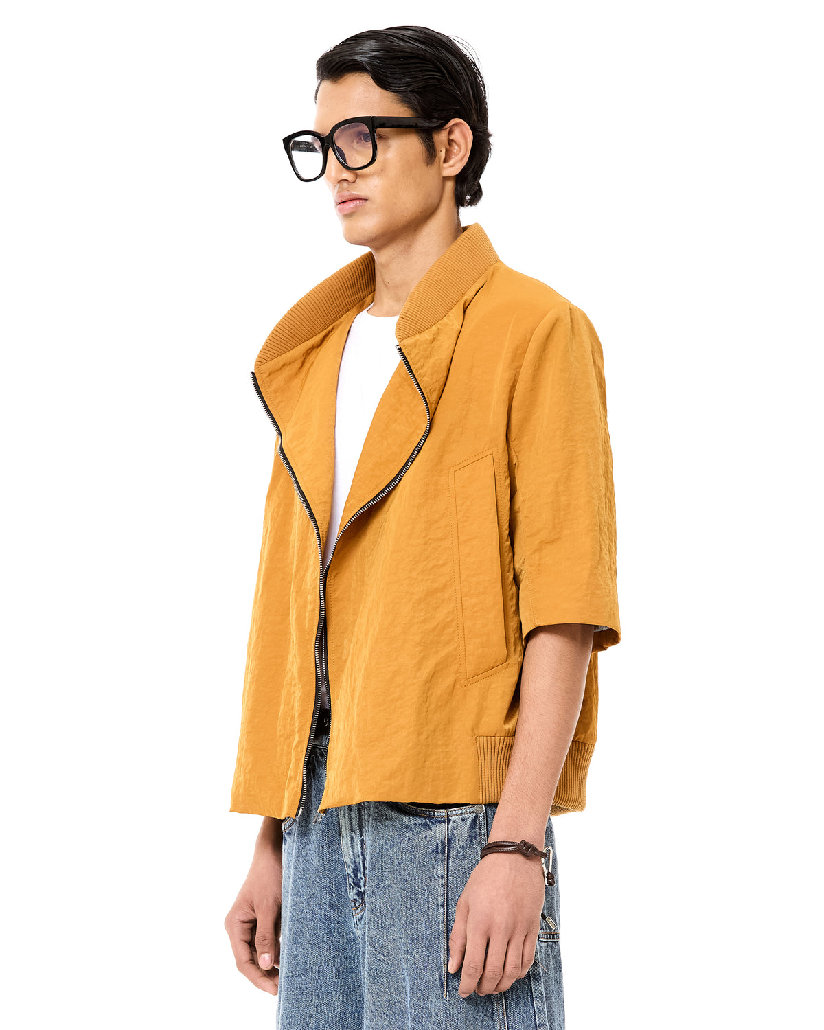 Expanded Half Sleeves Bomber Jacket