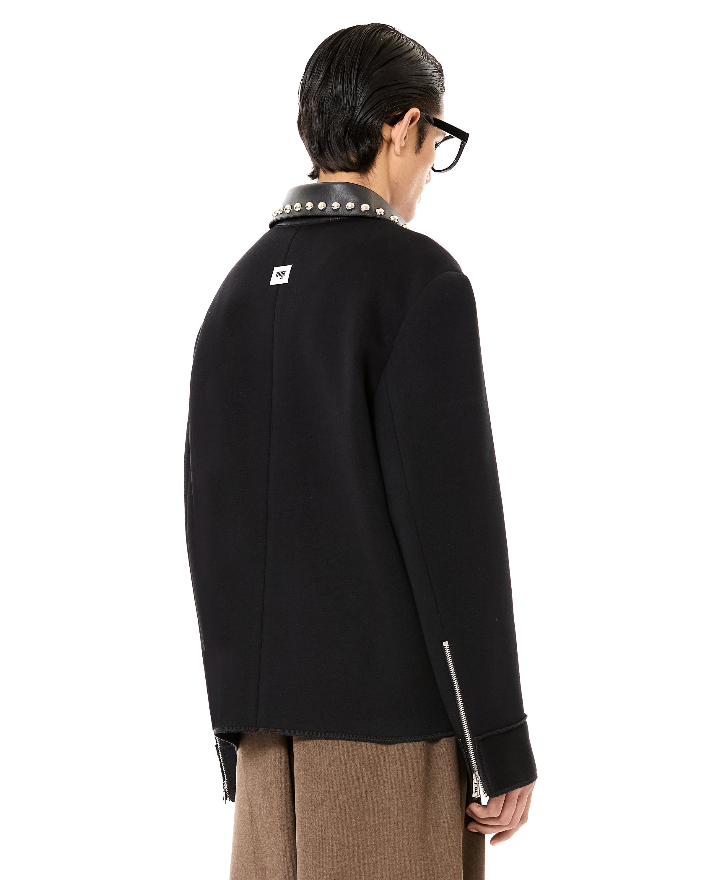 Mix Media Zip-up Jacket