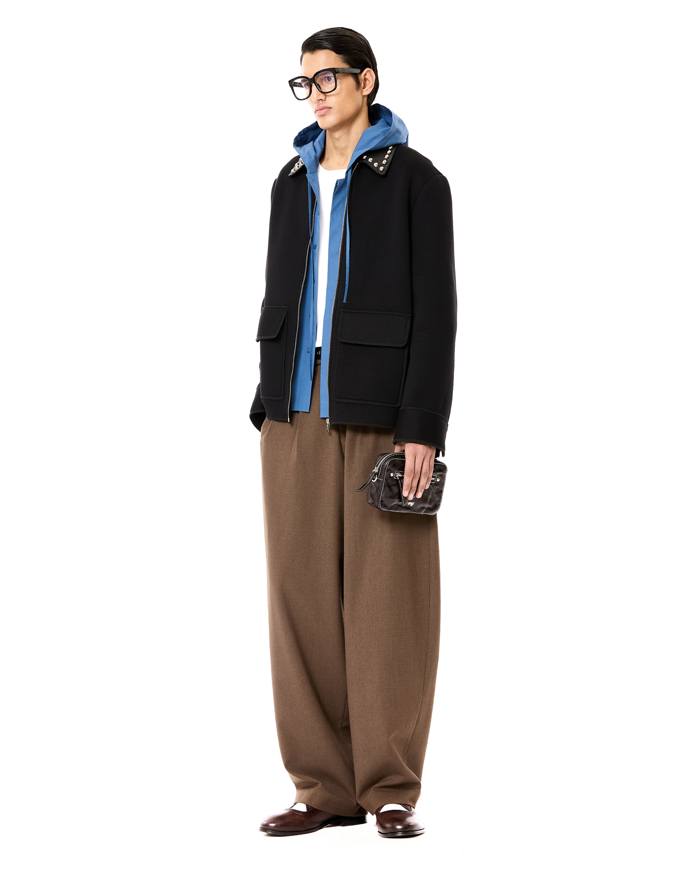 Mix Media Zip-up Jacket