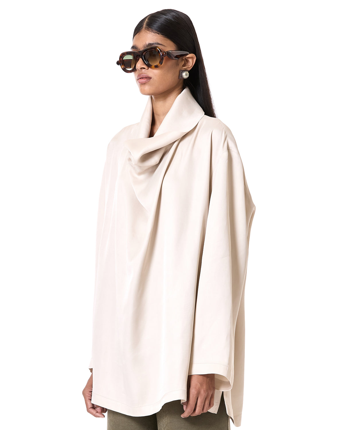 Satin Cowl Shirt