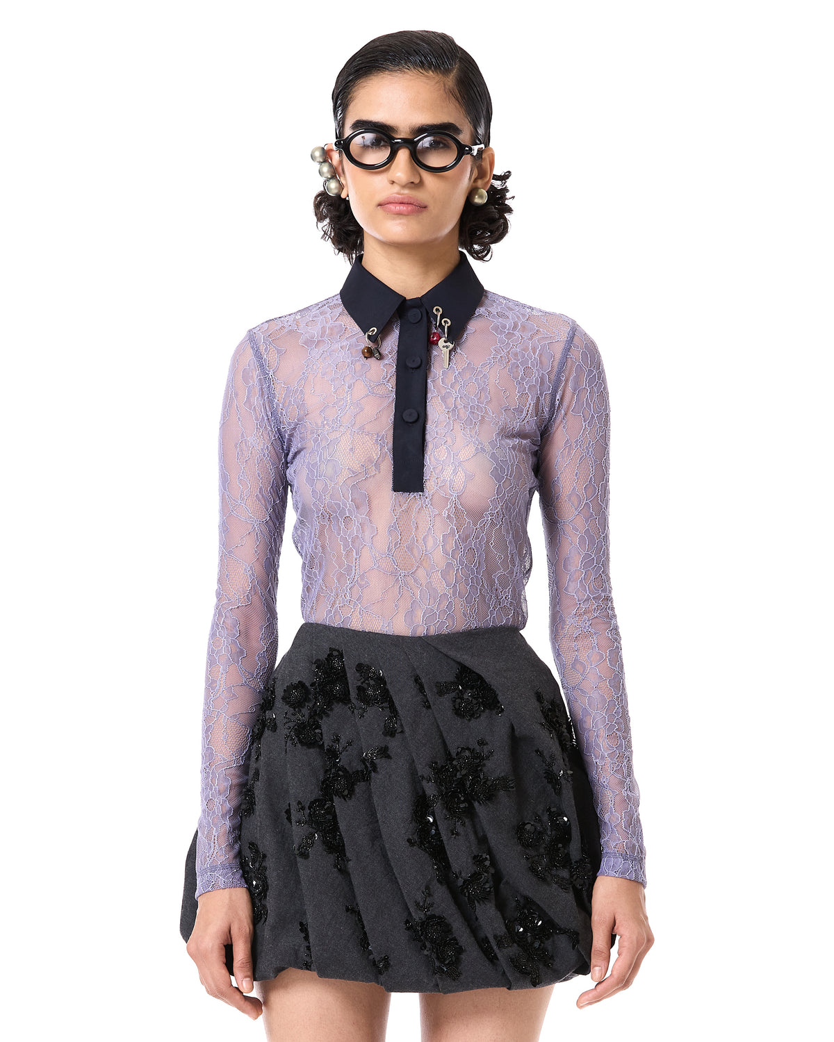 Pierced Lace Polo