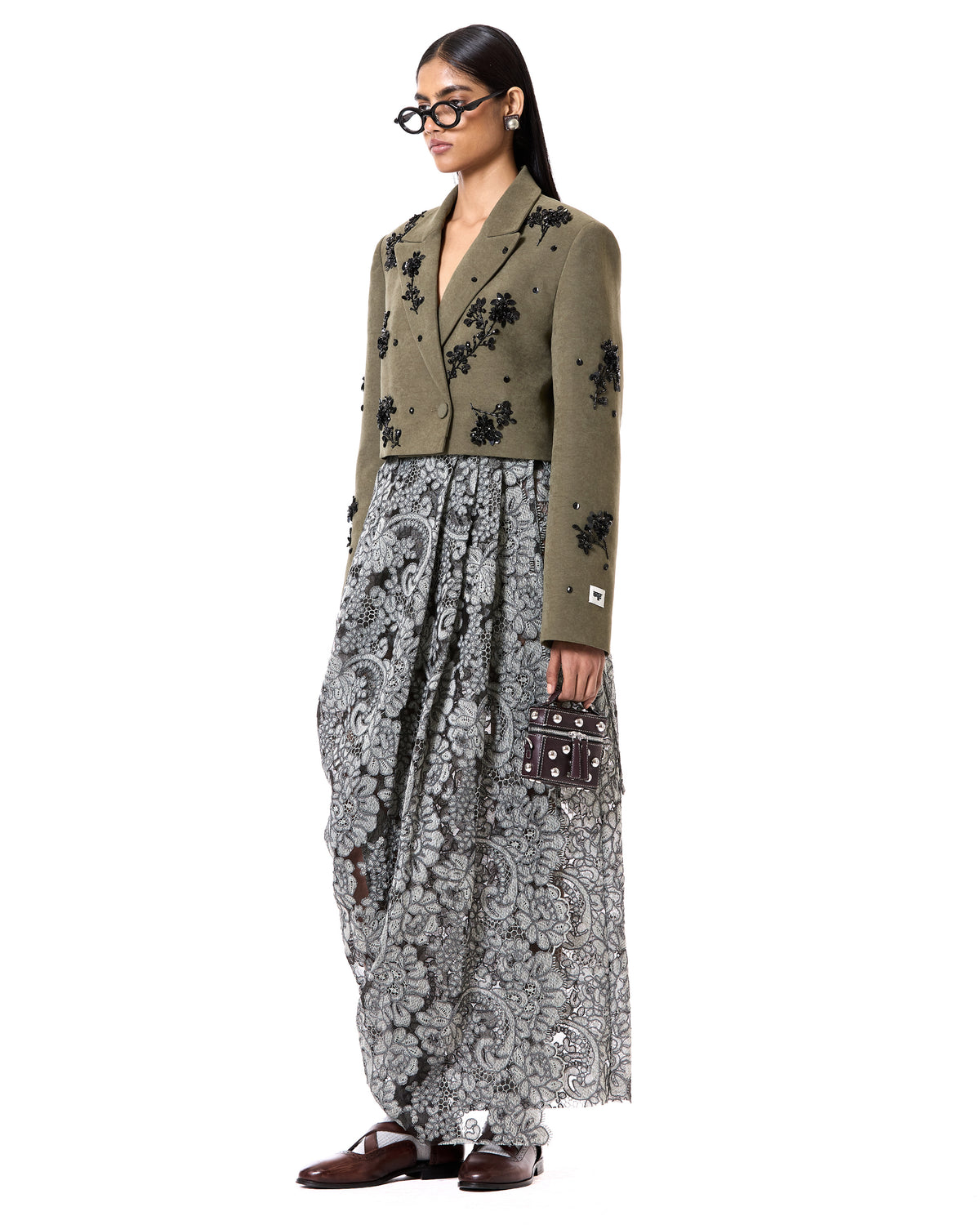 Asymmetric Wrap Lace Skirt
