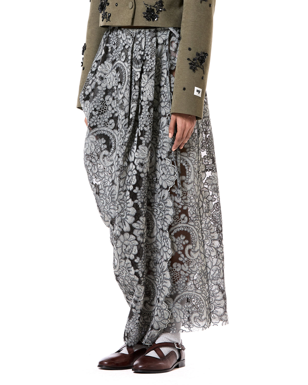 Asymmetric Wrap Lace Skirt
