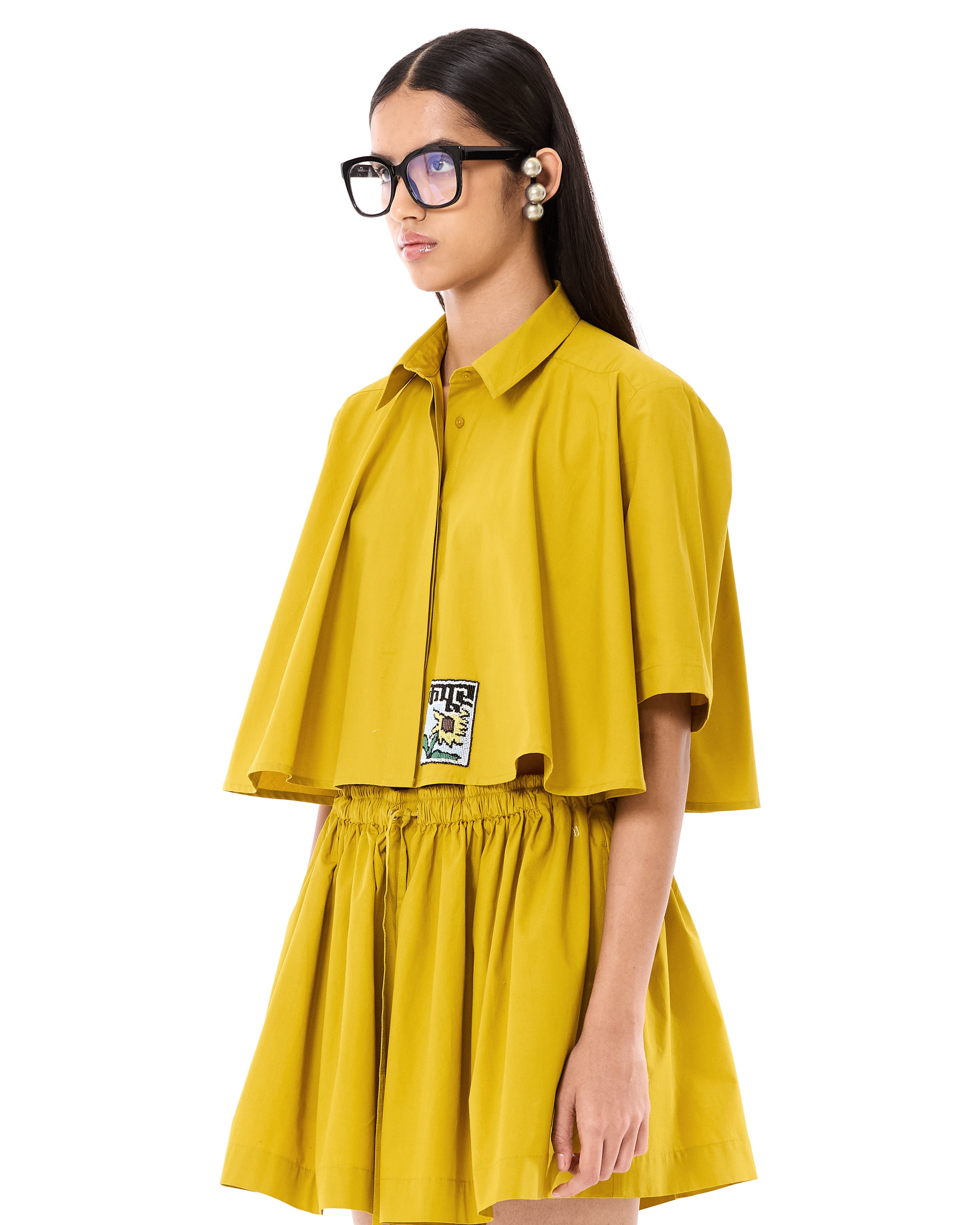 Flared Crop Shirt