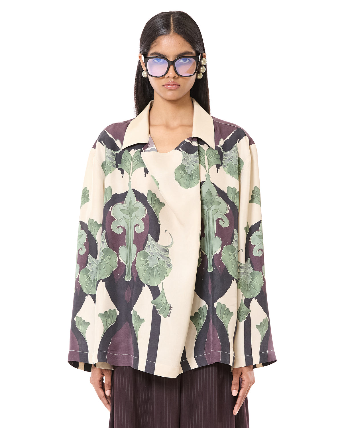 Deco Print Cowl Polo Shirt