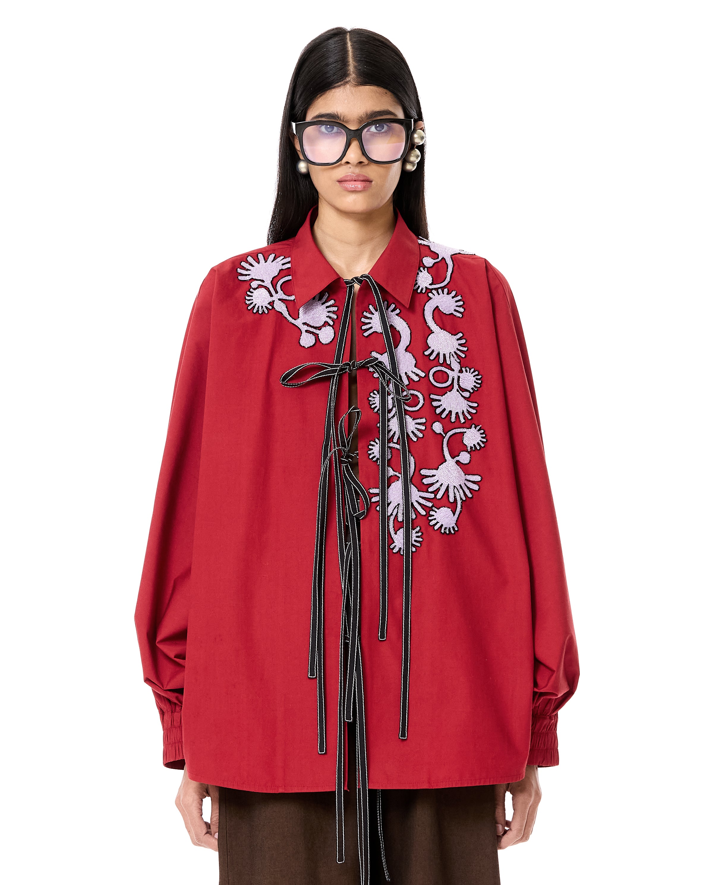 Handcrafted Tie-up Batwing Shirt