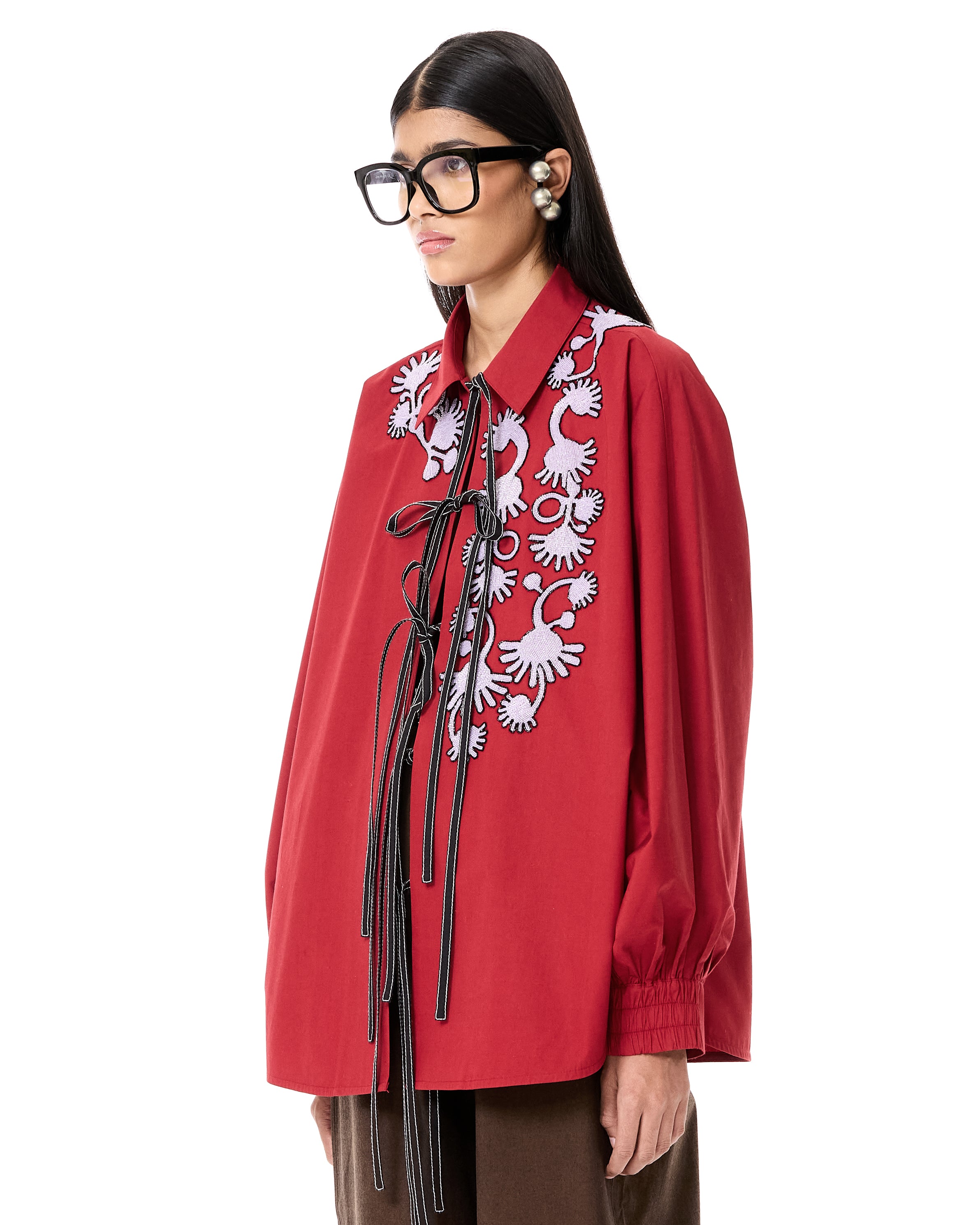Handcrafted Tie-up Batwing Shirt
