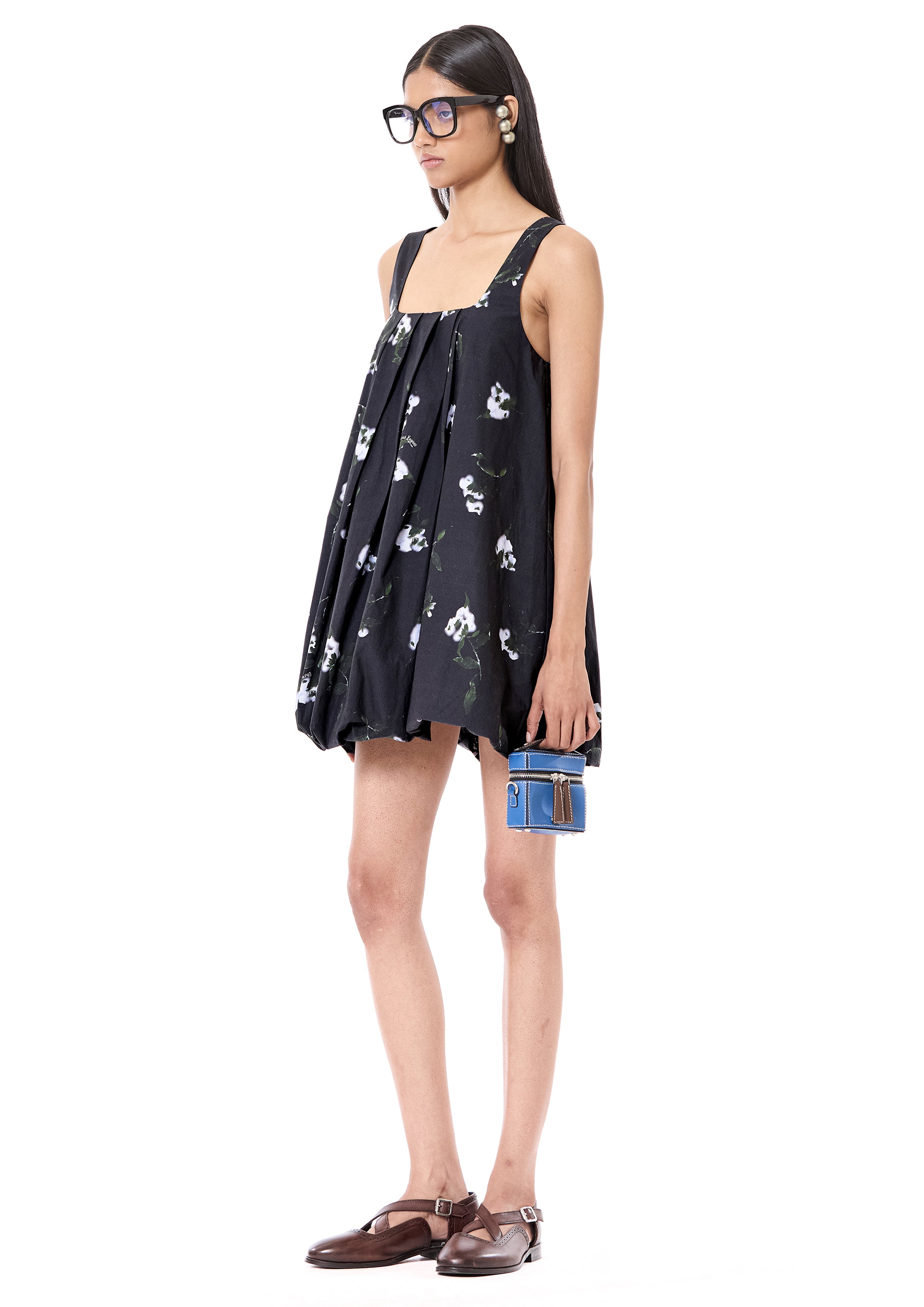 Printed Mini Balloon Hem Dress