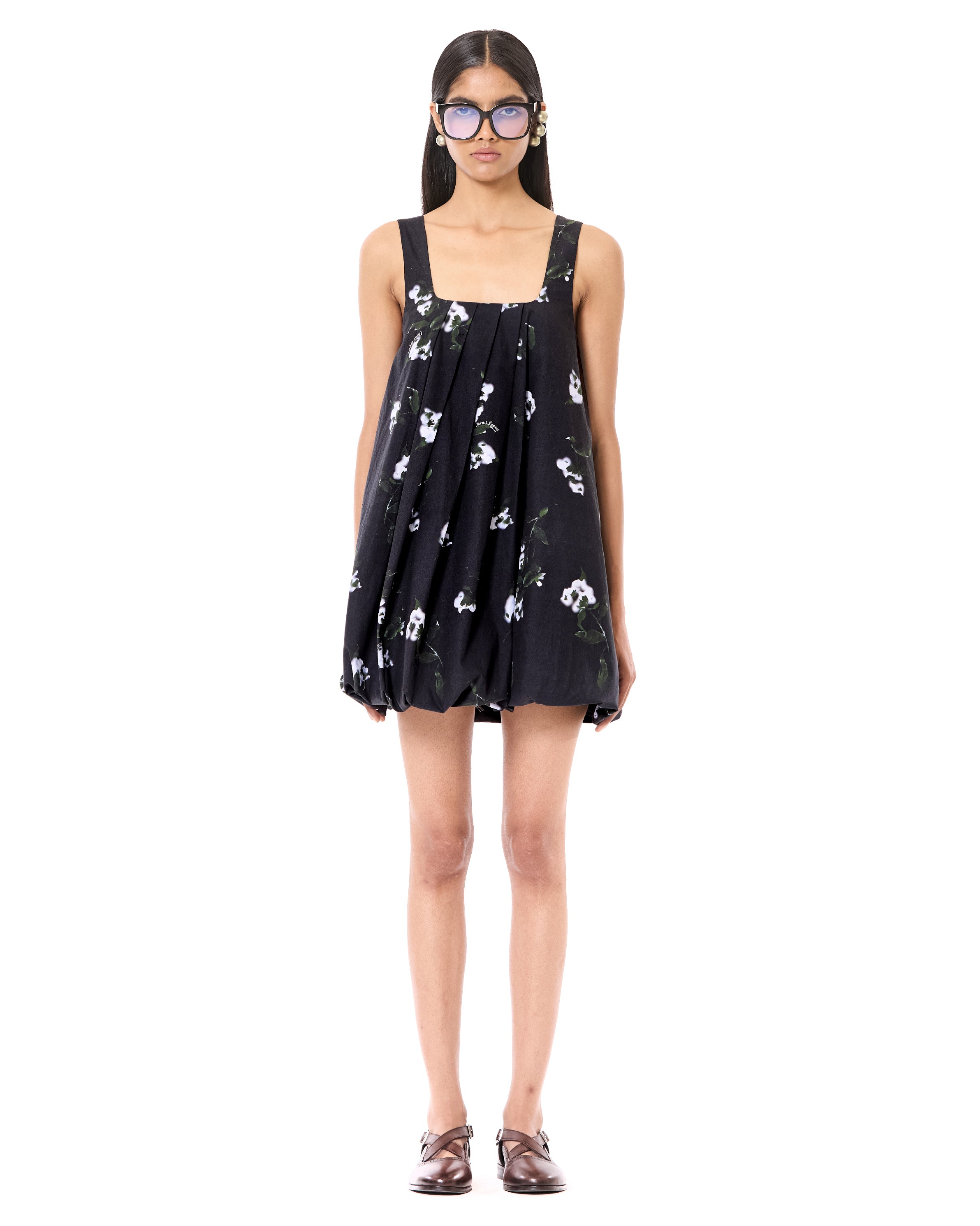 Printed Mini Balloon Hem Dress