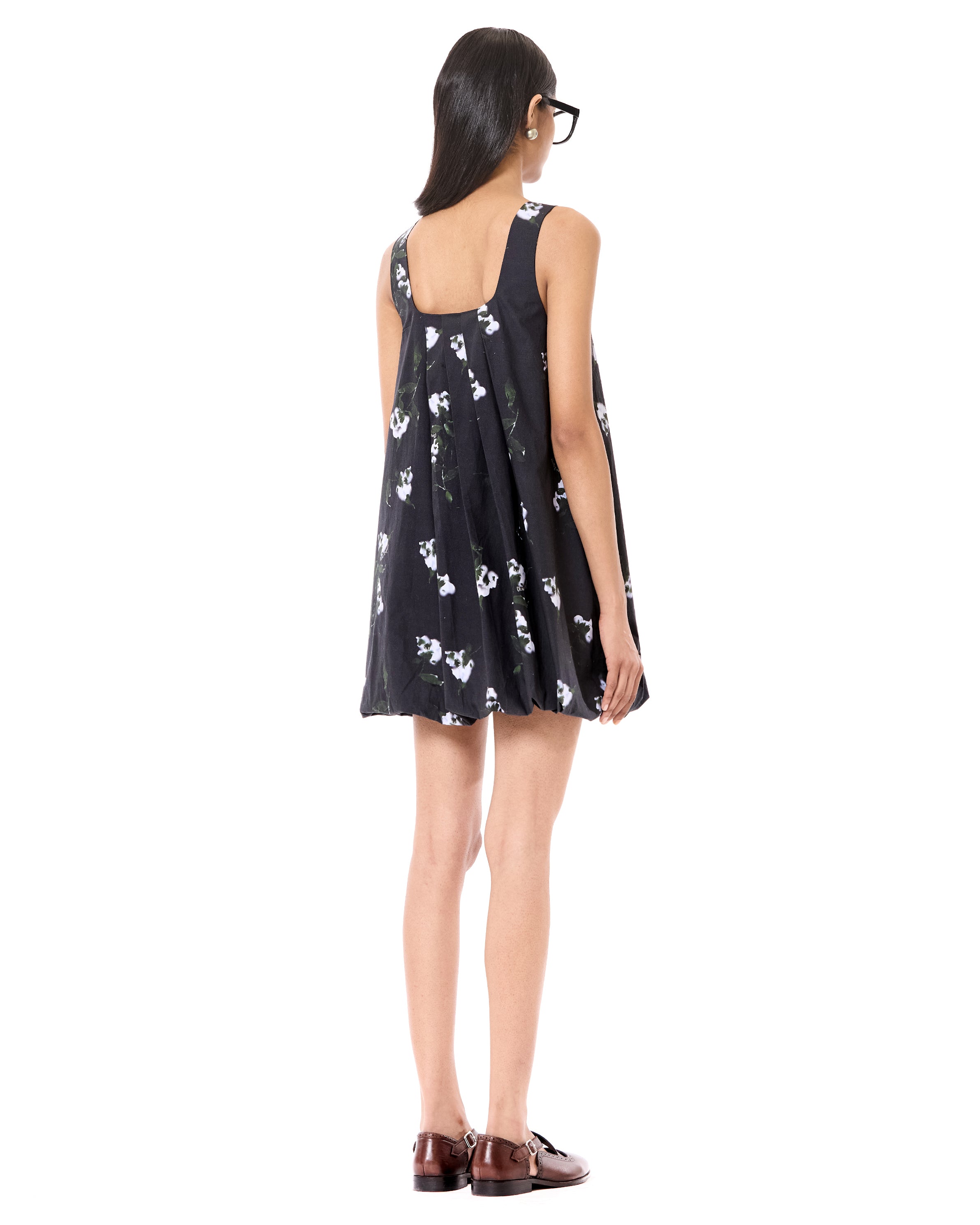 Printed Mini Balloon Hem Dress