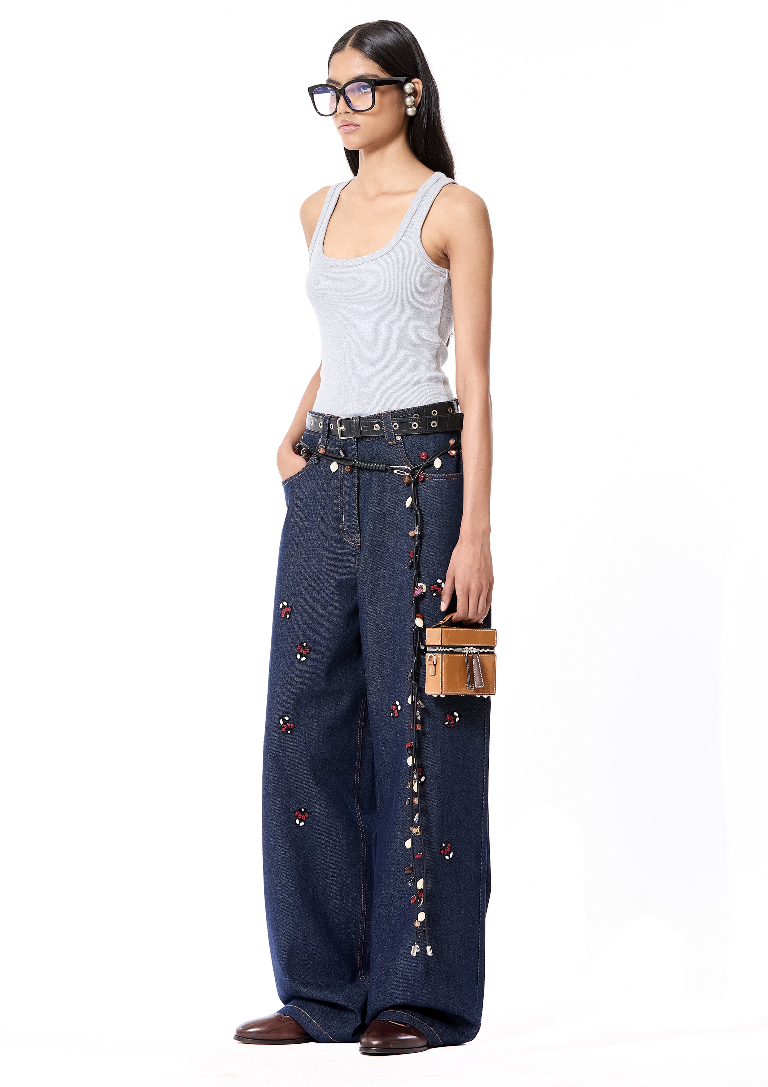 Handcrafted Wide Leg Jeans