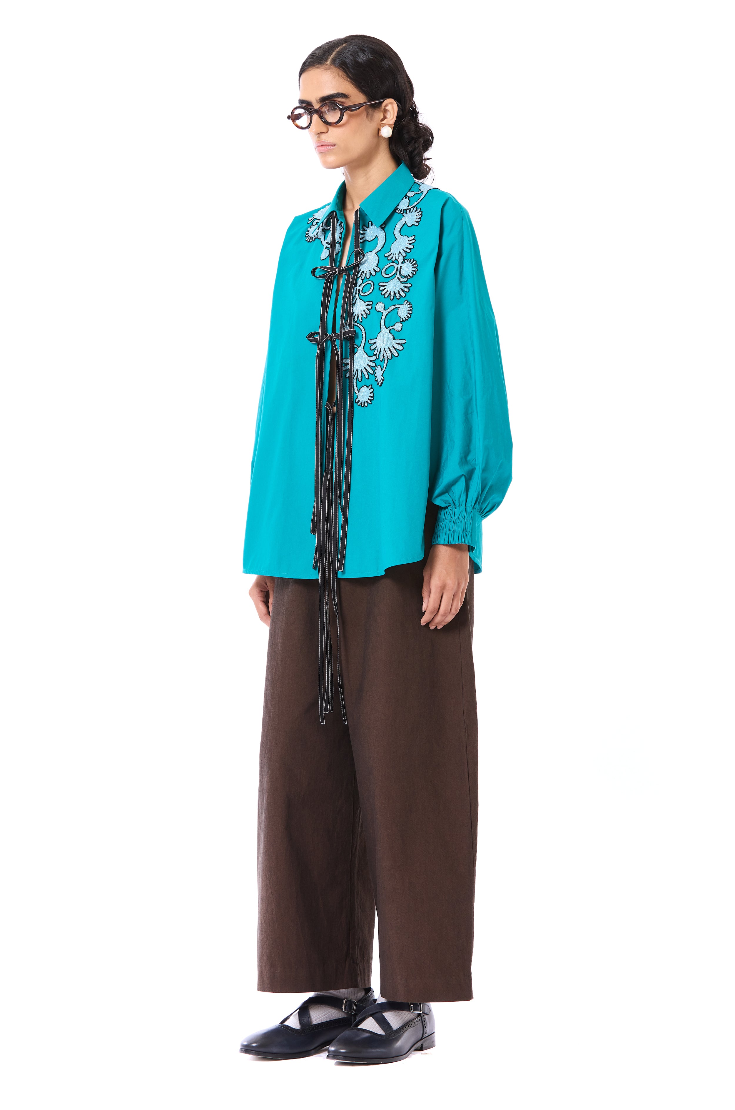 Handcrafted Tie-up Batwing Shirt