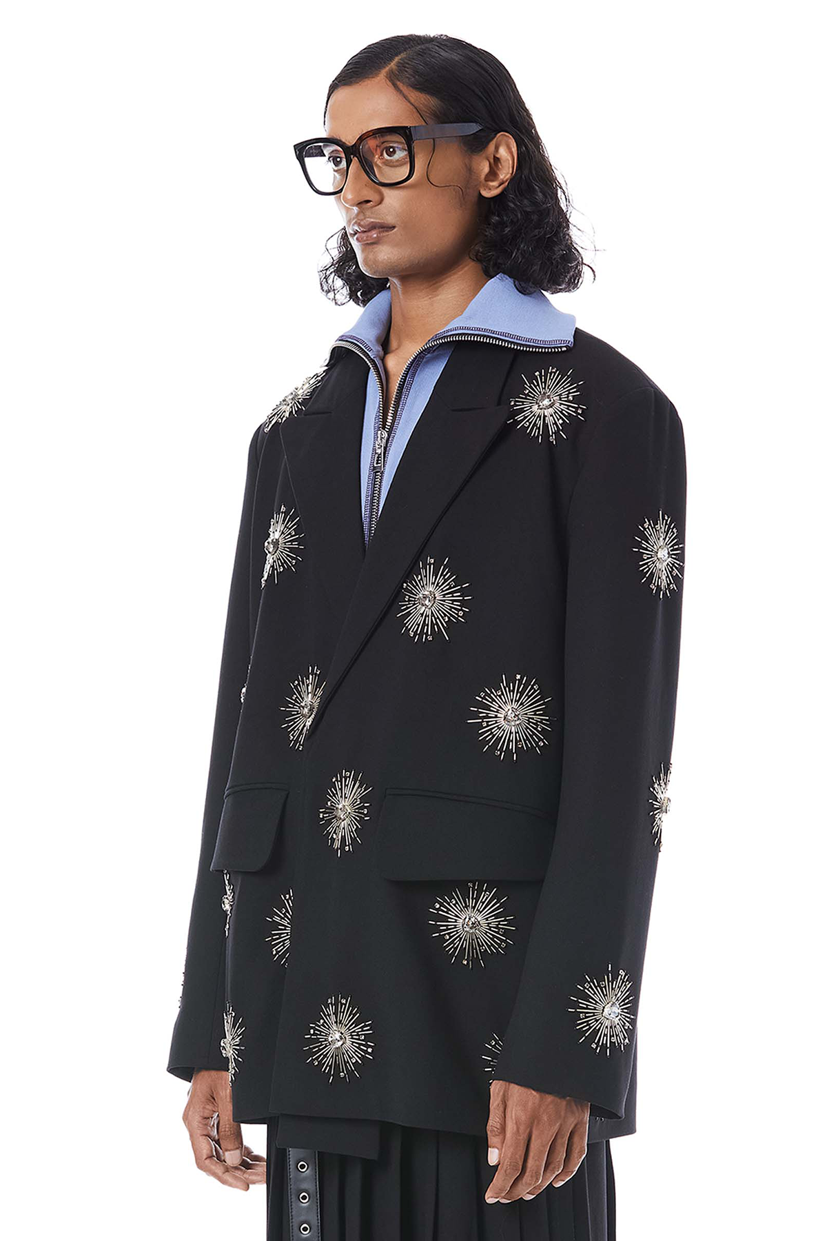 CROP CIRCLES HAND EMBROIDERED BLAZER