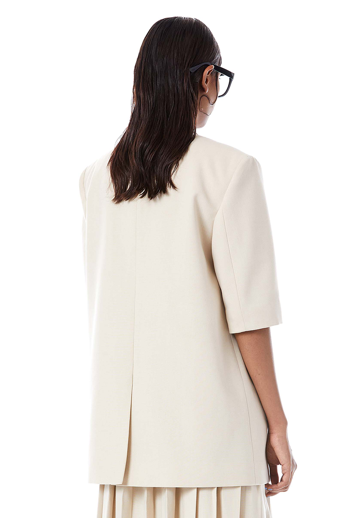 SHORT SLEEVES MIX MEDIA BLAZER