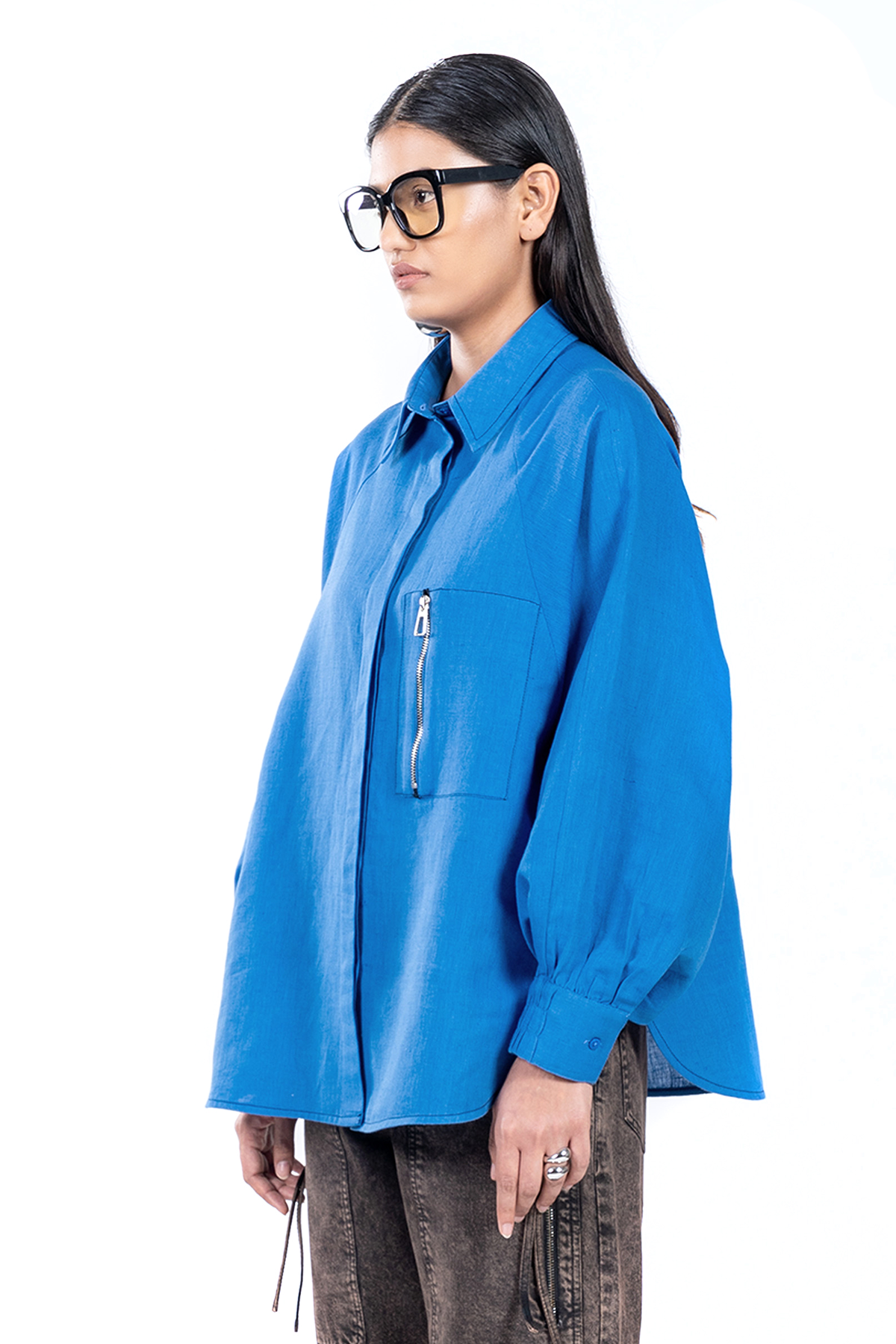 ZIP POCKET BATWING SHIRT