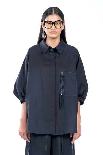 ZIP POCKET BATWING SHIRT