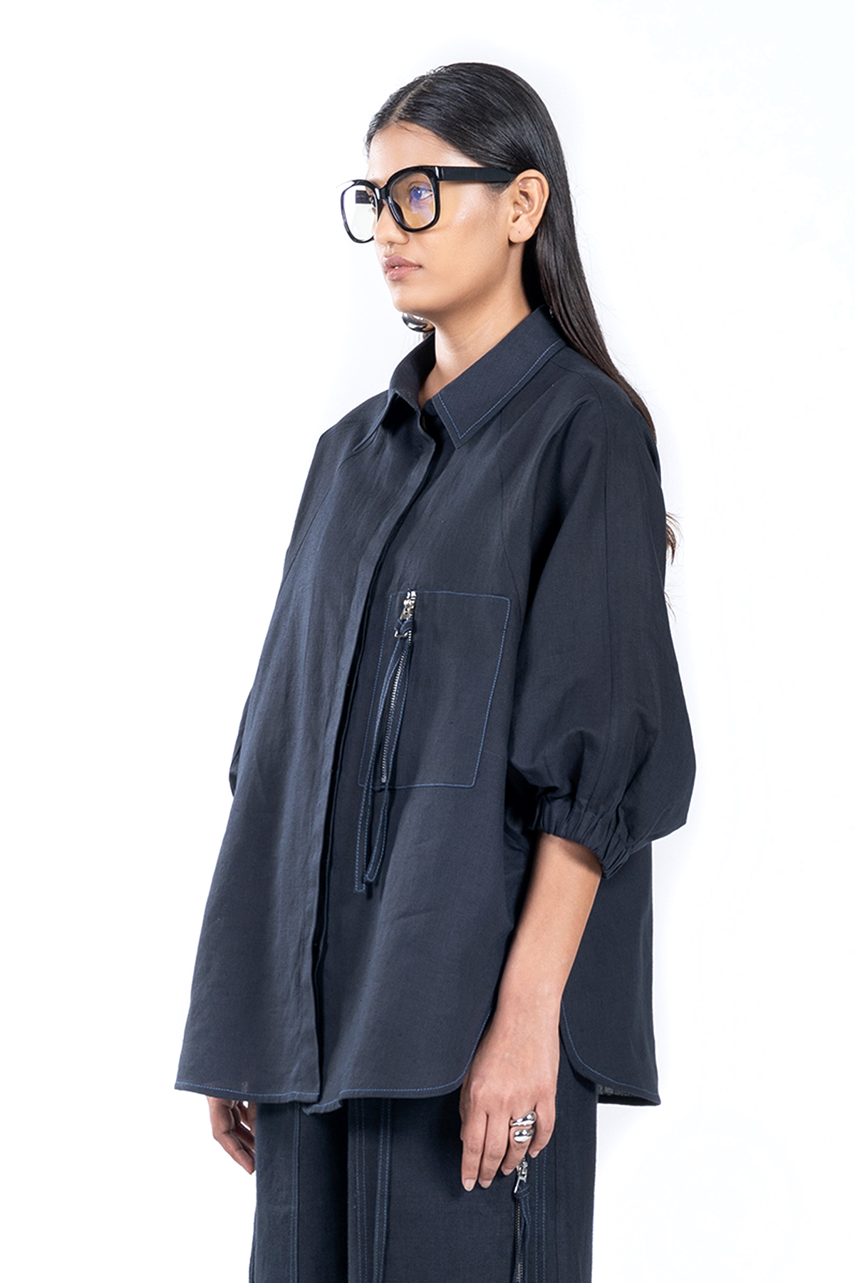 ZIP POCKET BATWING SHIRT