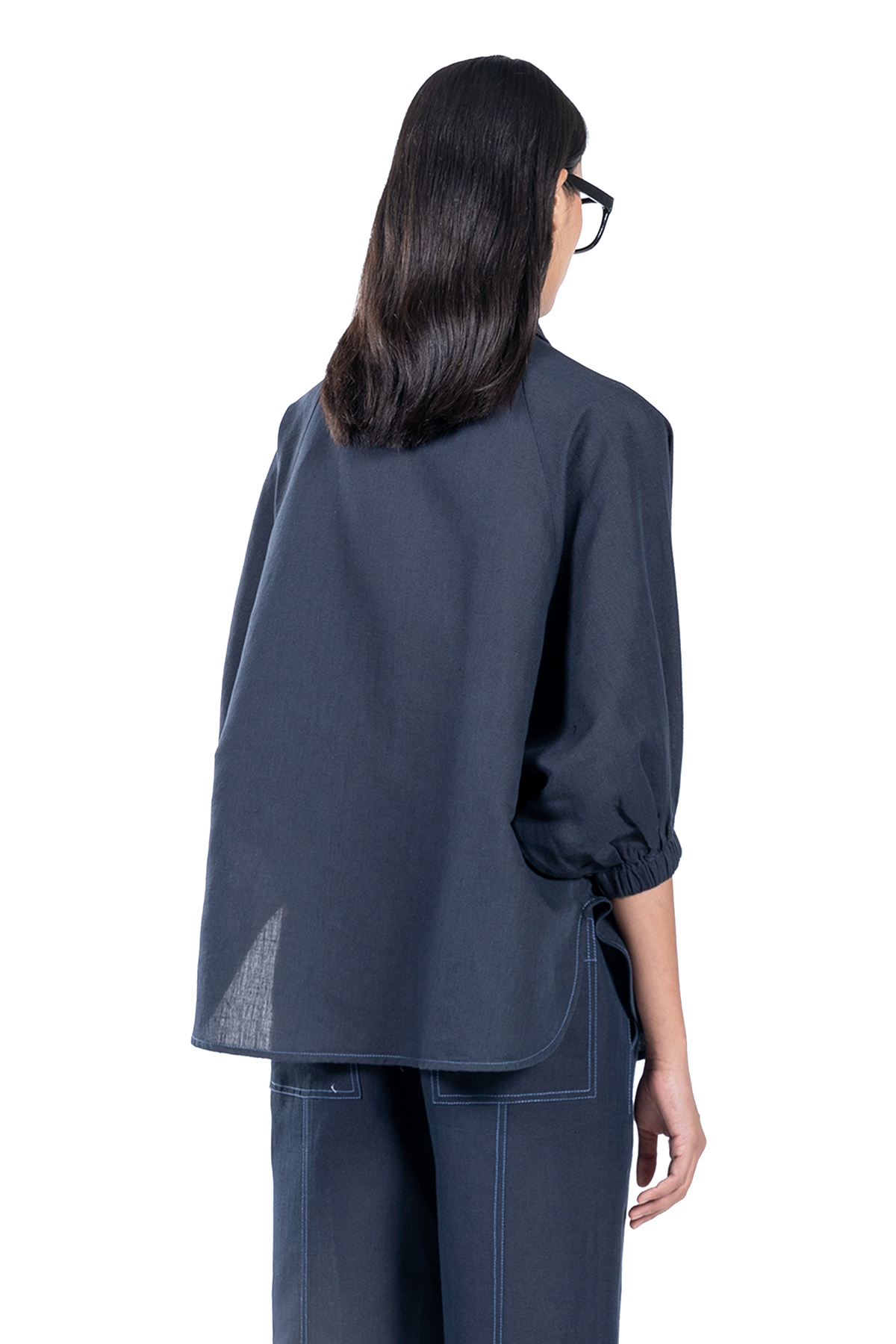 FLORA HAND EMBROIDERED TIE-UP SHIRT