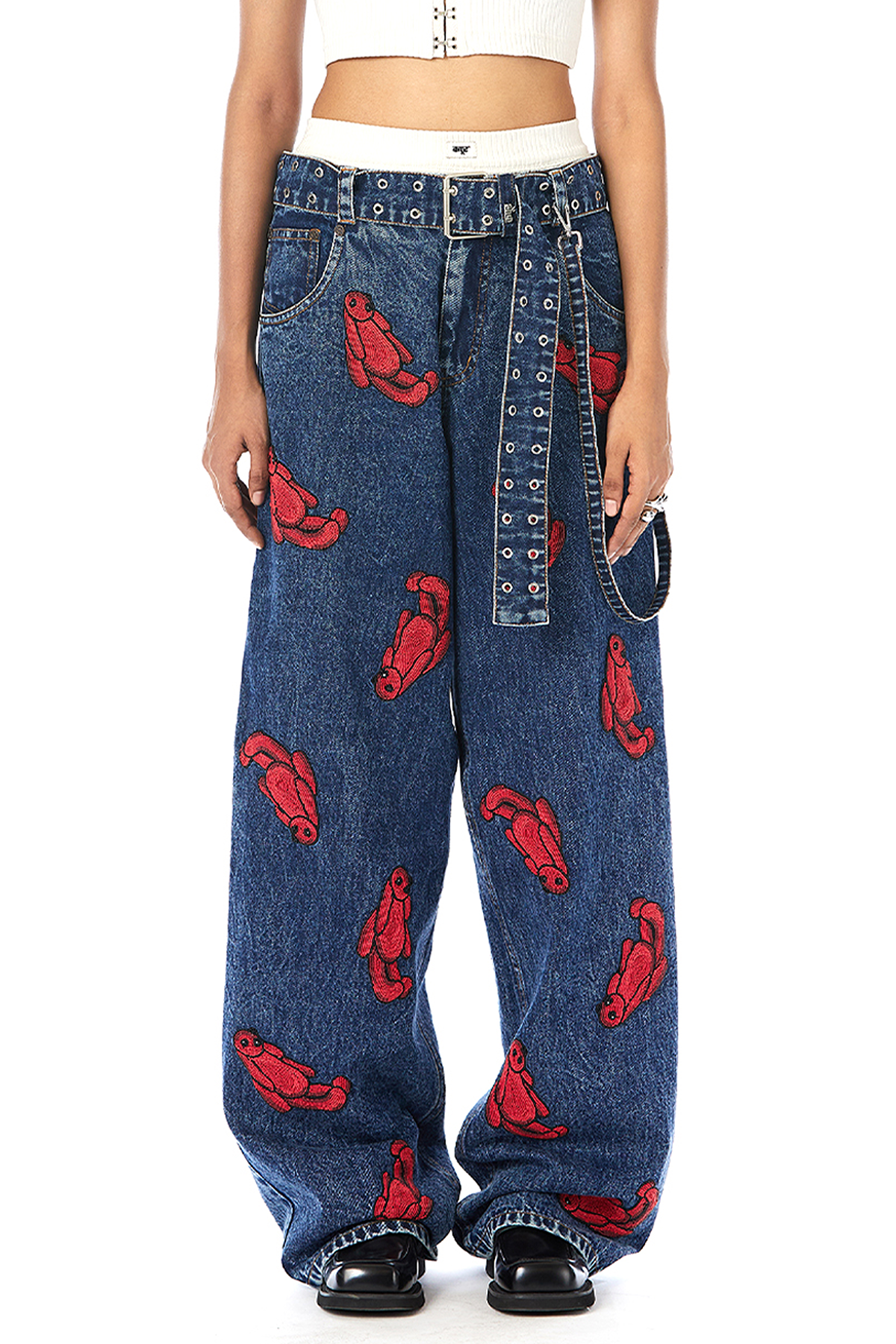 Handcrafted Bunny Jeans with Belt