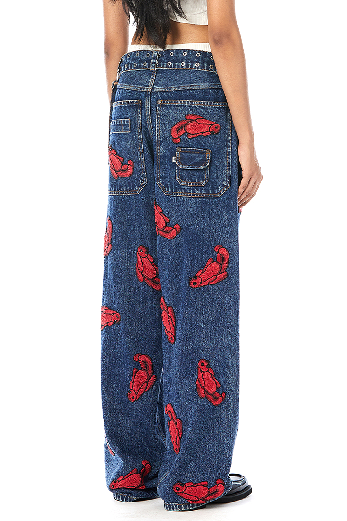 Handcrafted Bunny Jeans with Belt