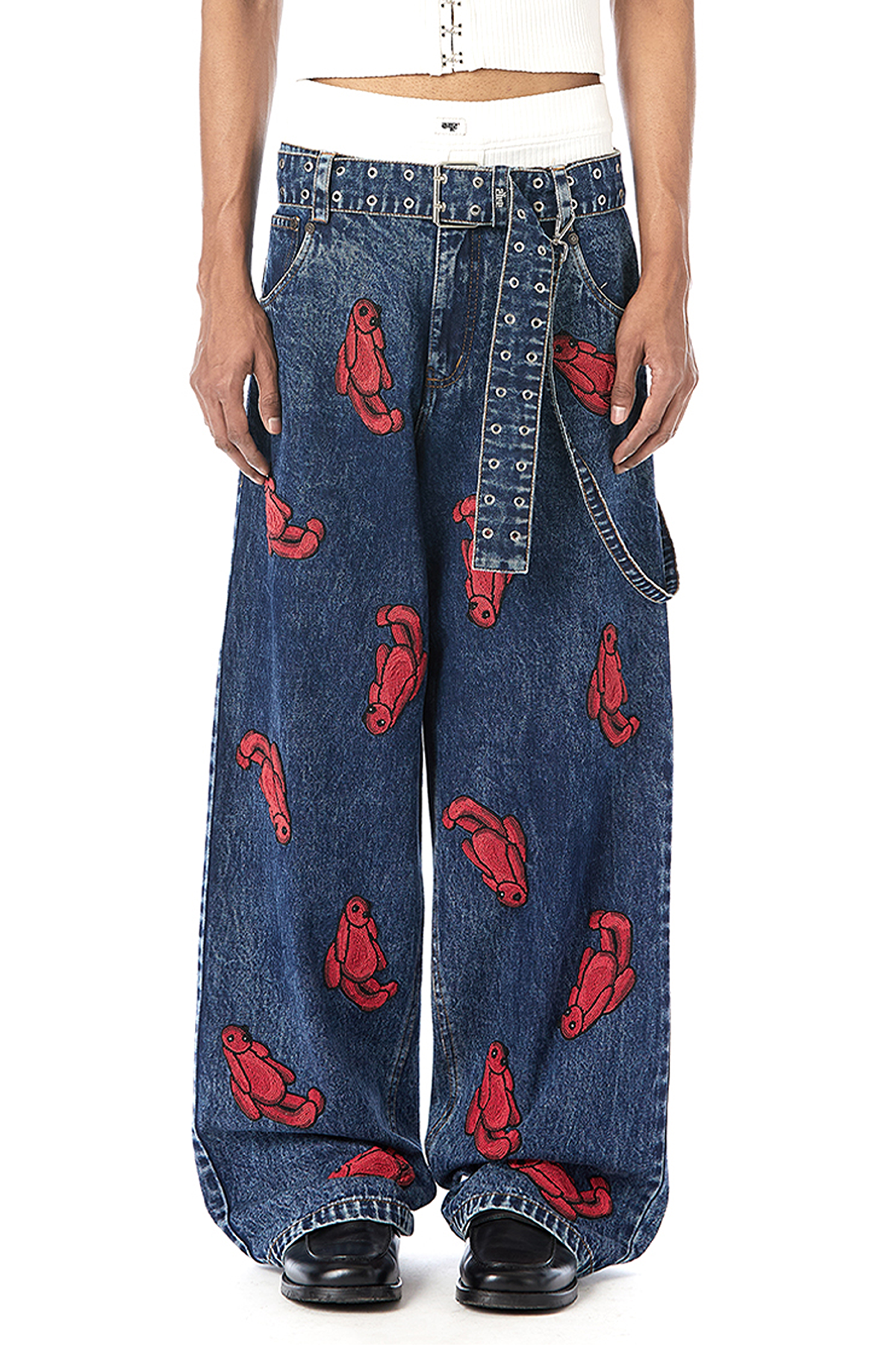 Handcrafted Bunny Jeans with Belt