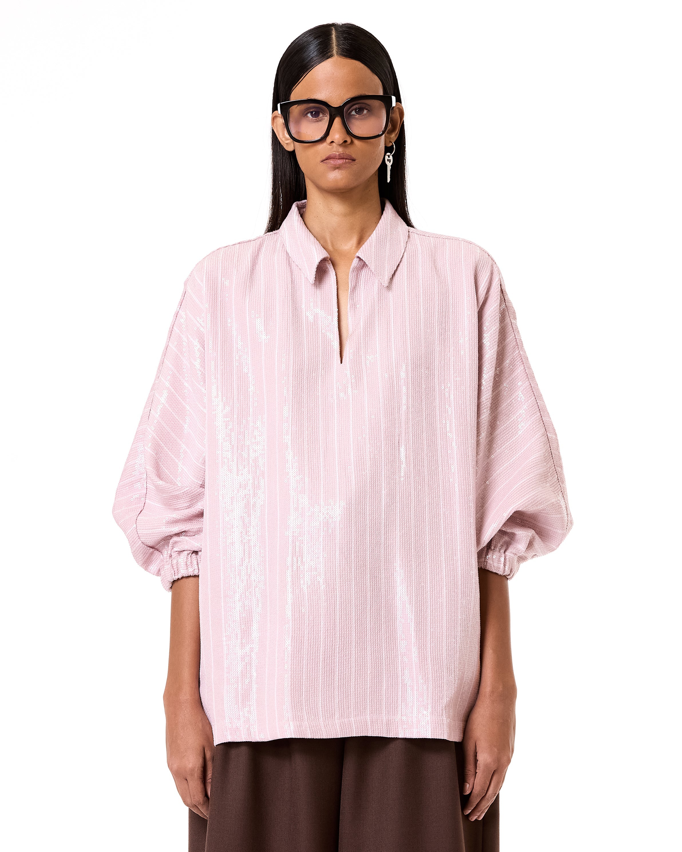Laminated Batwing Shirt