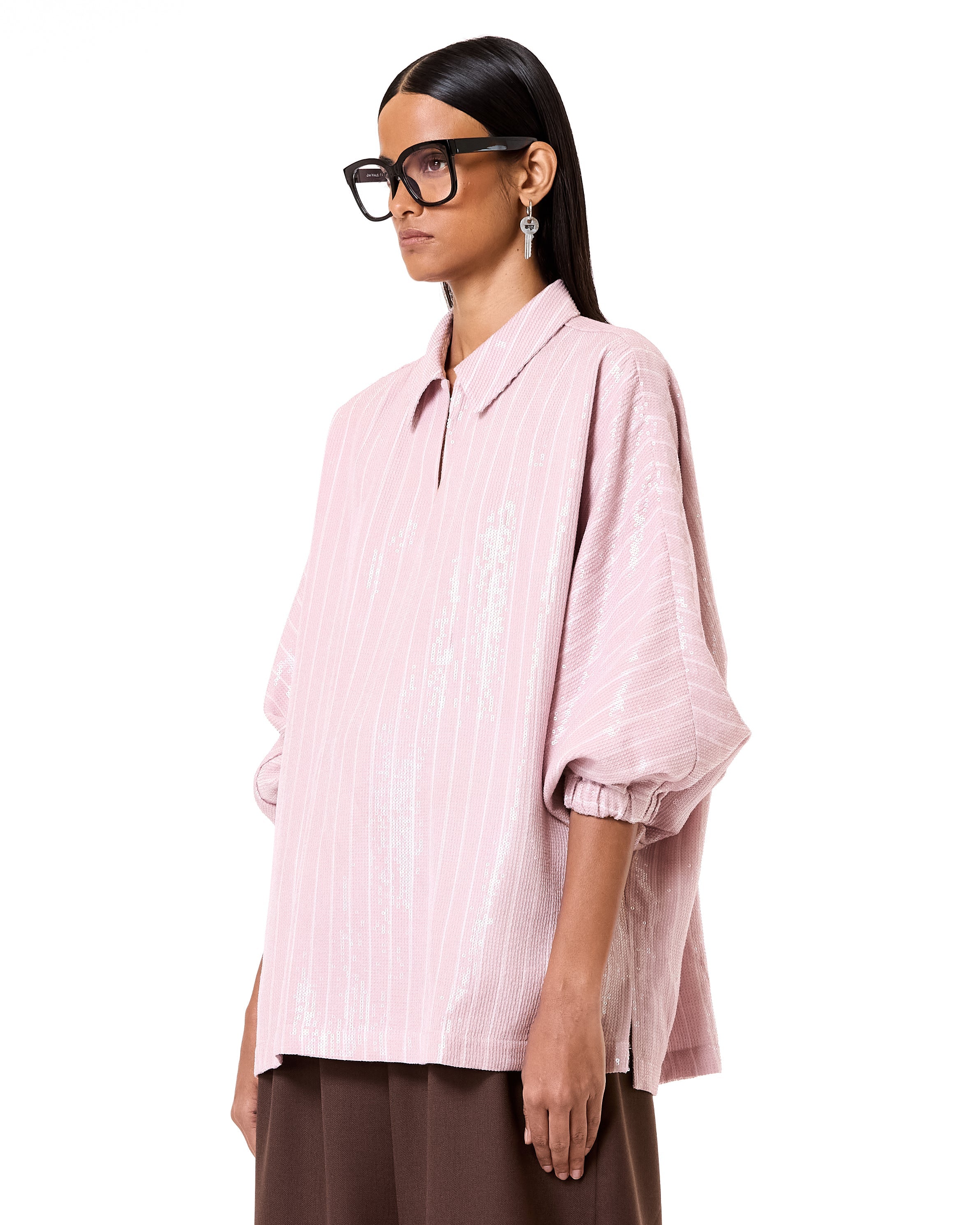 Laminated Batwing Shirt