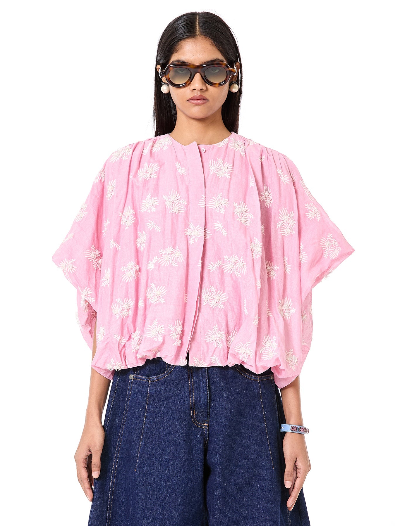 Hand Embroidered Draped Shirt