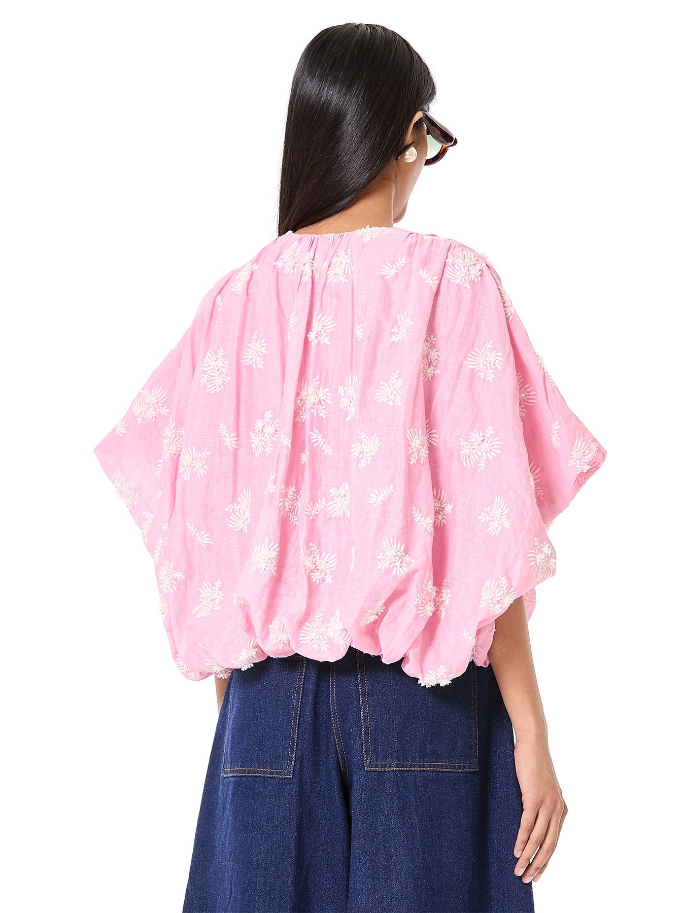 Hand Embroidered Draped Shirt
