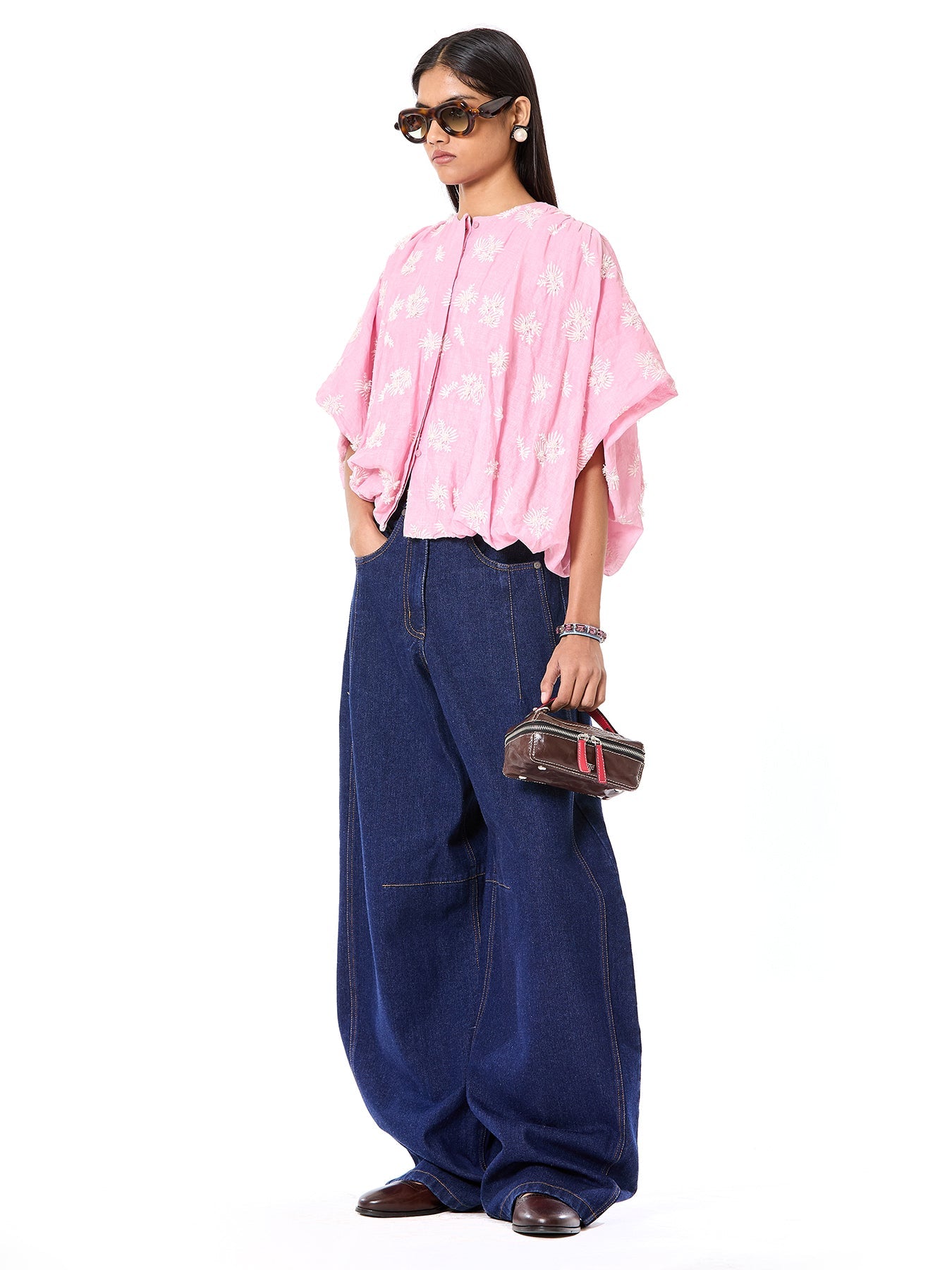 Hand Embroidered Draped Shirt