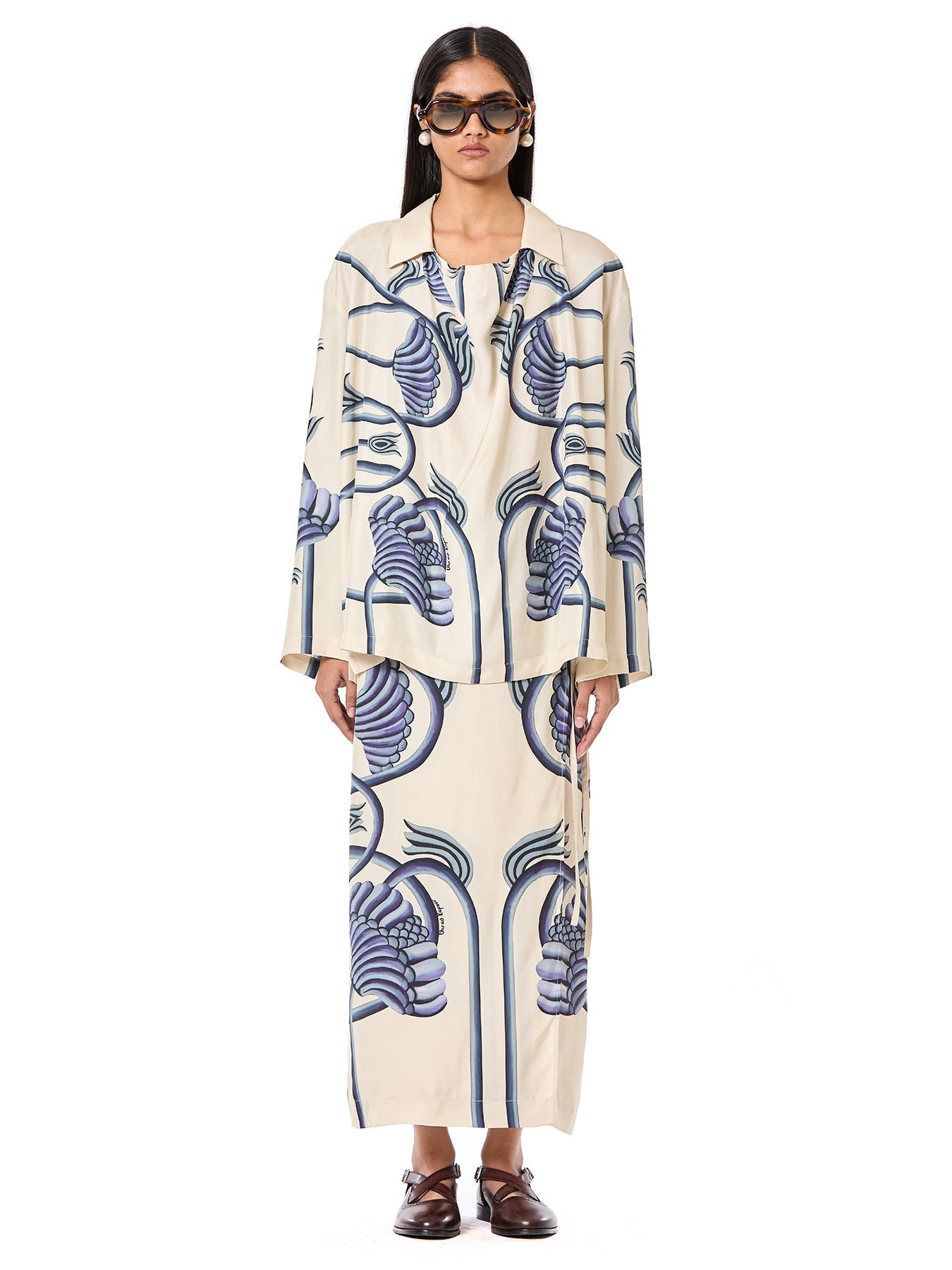 Draped Shirt Co-ord Set