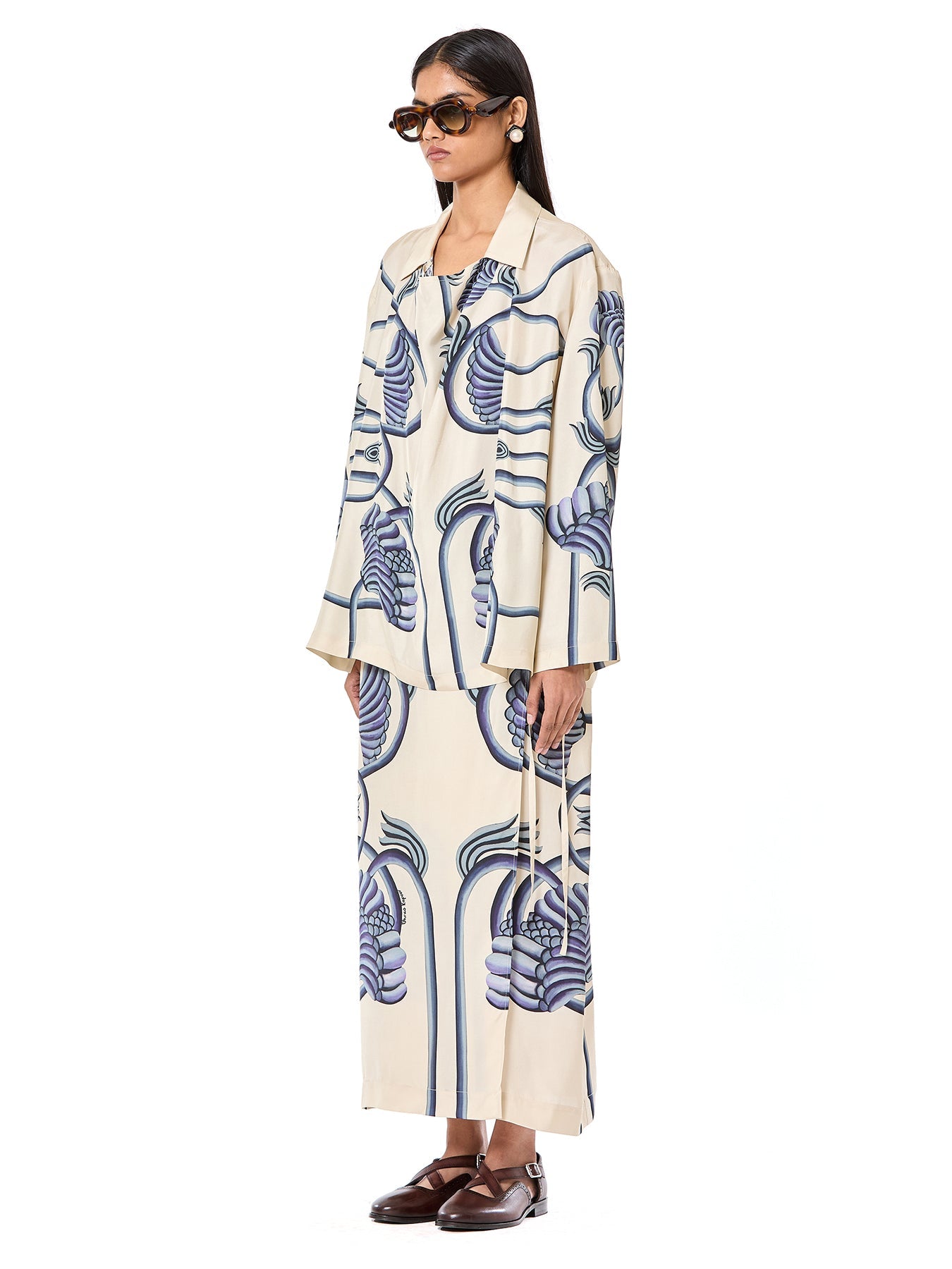 Draped Shirt Co-ord Set