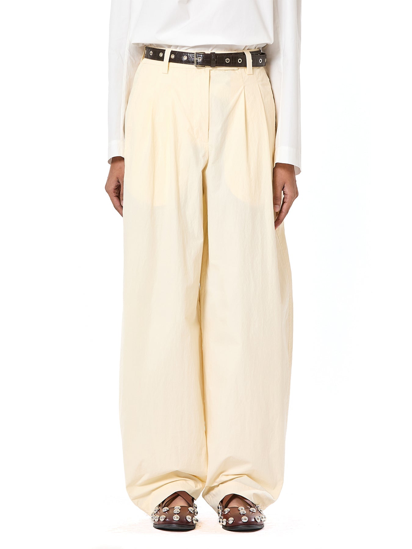 Pleated Barrel Pants