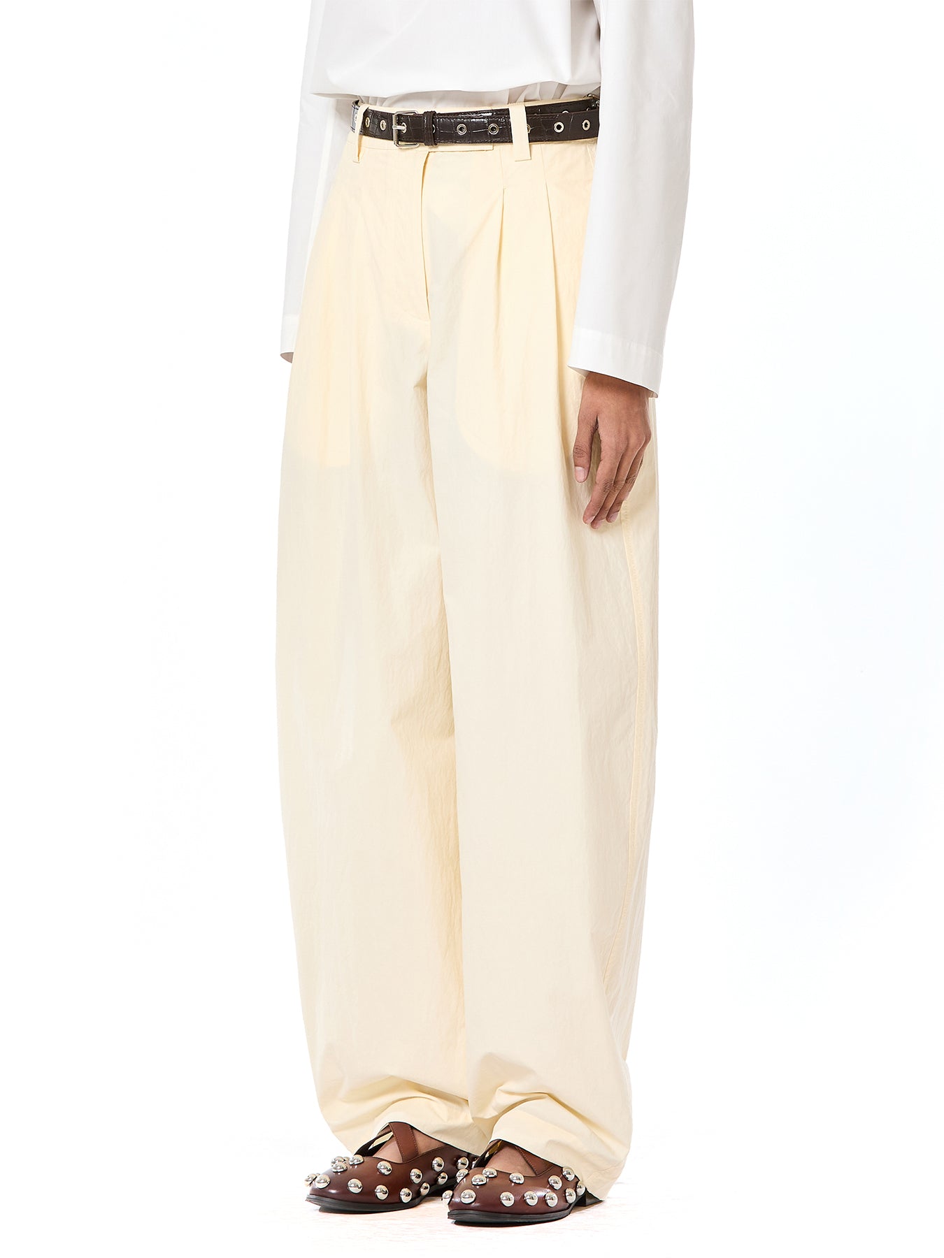 Pleated Barrel Pants