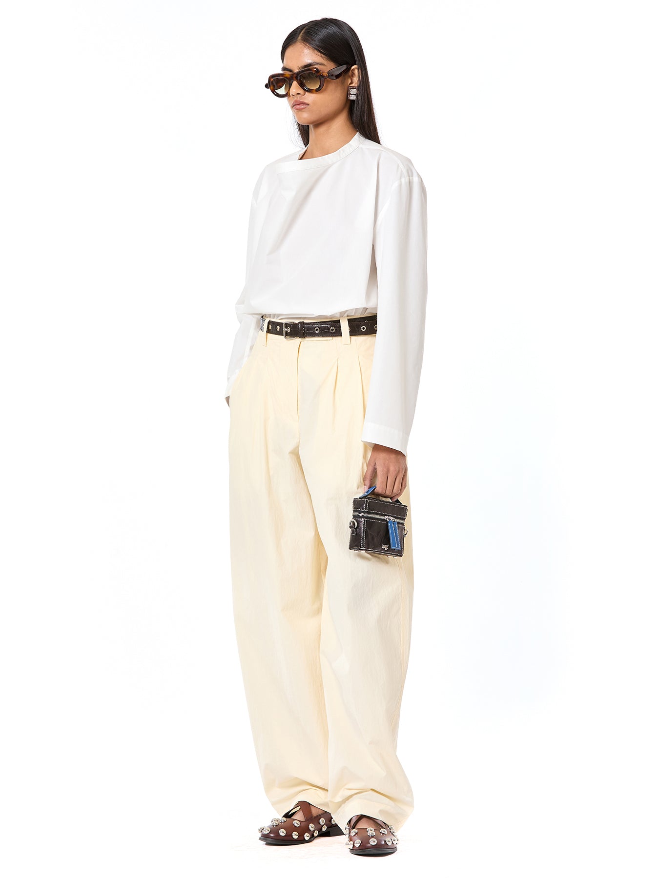 Pleated Barrel Pants