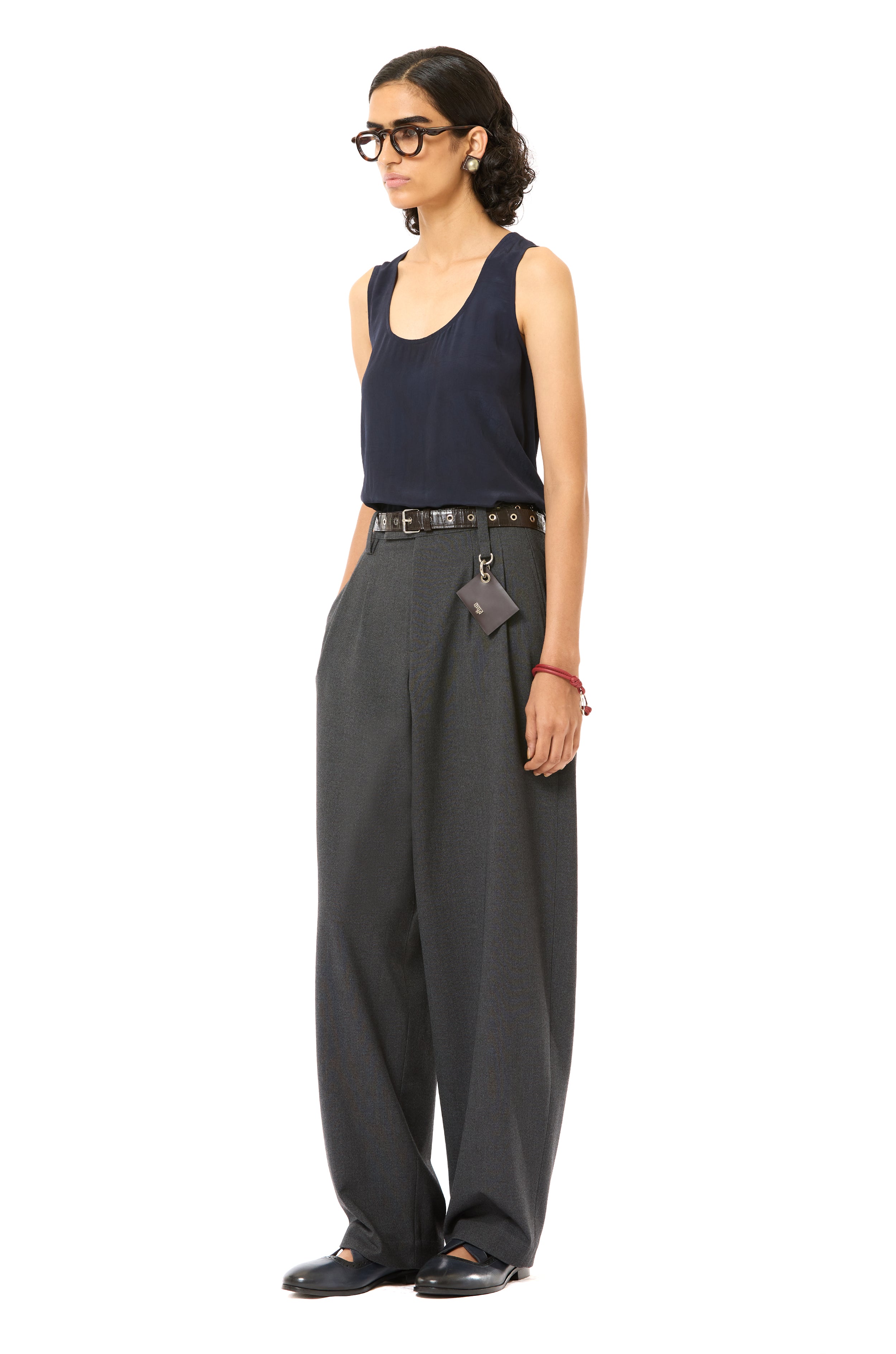 Pleated Barrel Pants